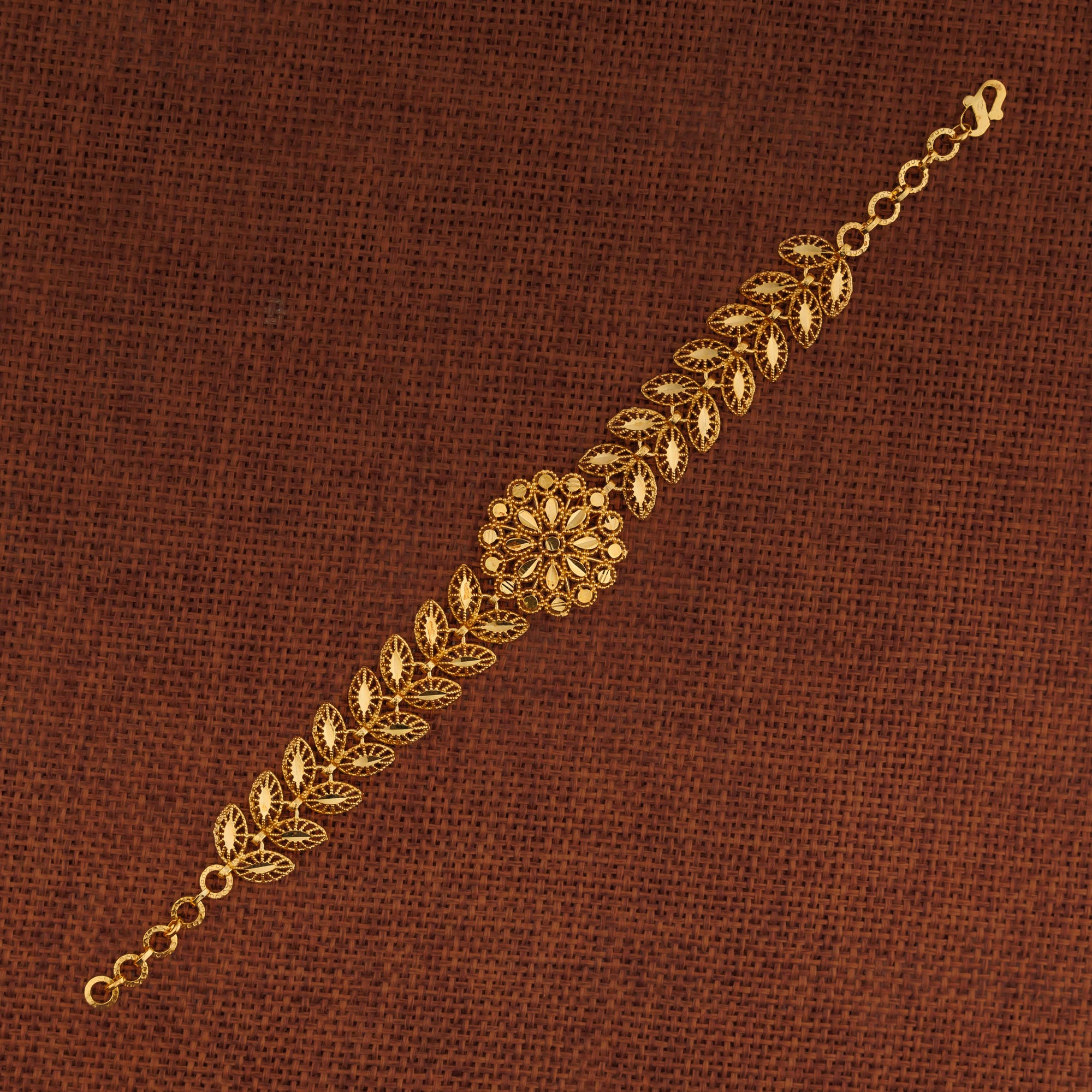 RP 1 Piece Bracelet with Leaf (D1) - Silver 925 & Gold Plated