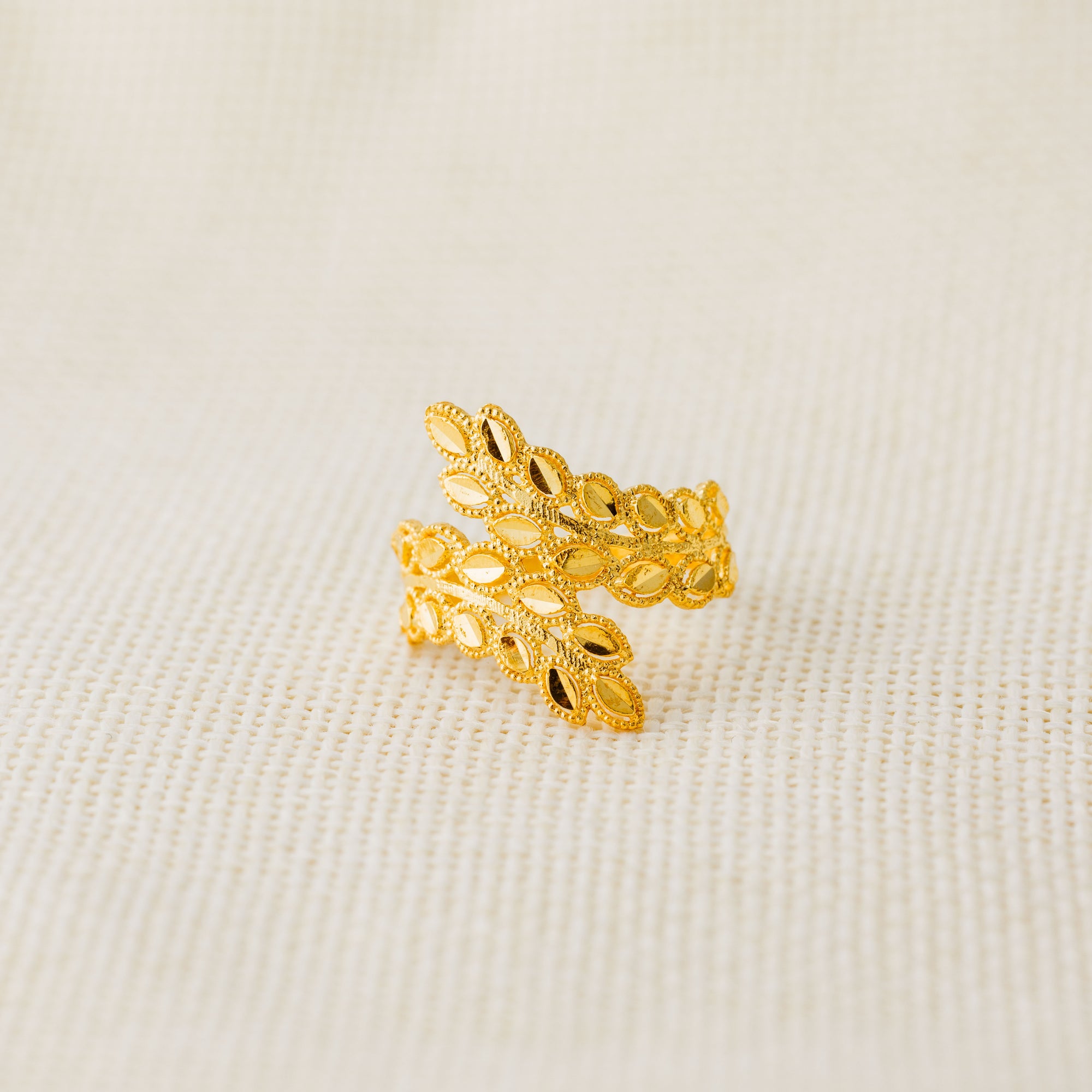 RP Leaf Ring (D7) - Silver 925 & Gold Plated