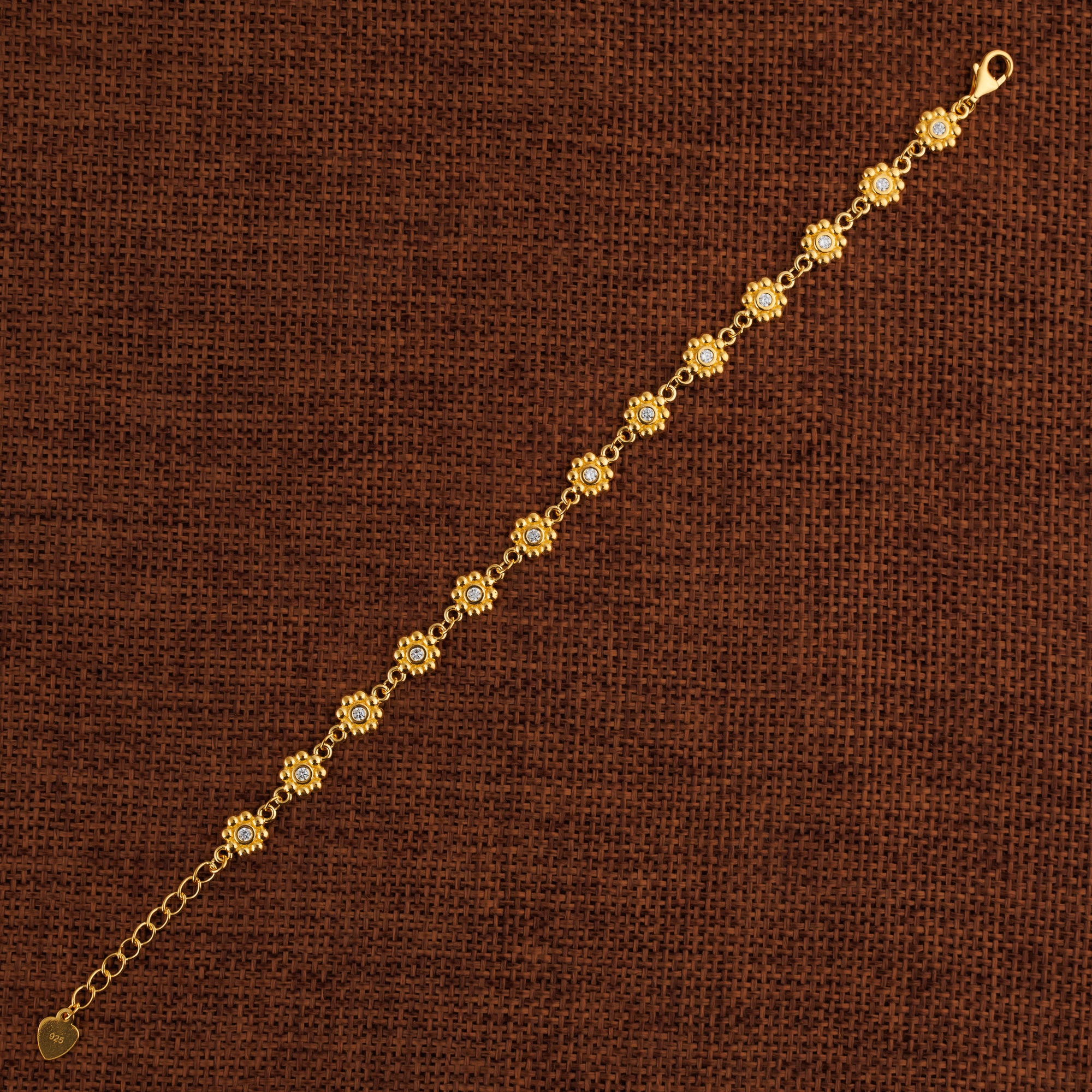 Zircon Bracelet (D38) - Silver 925 & Gold Plated