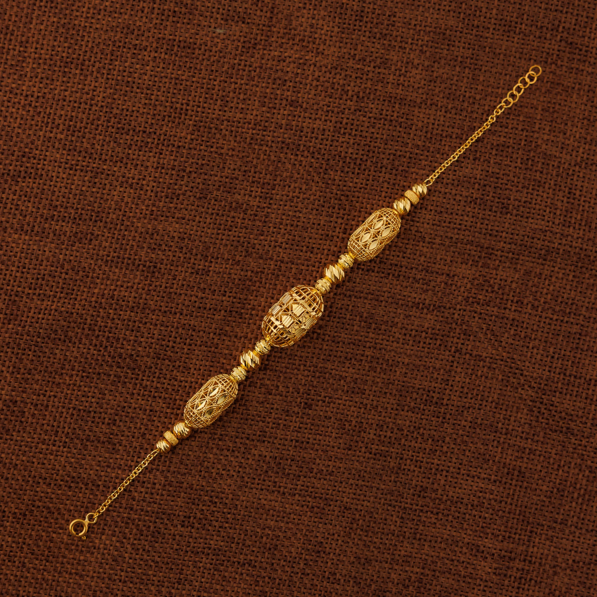 سوار خرز وكرات RP (D56) - فضة عيار 925 ومطلي بالذهب