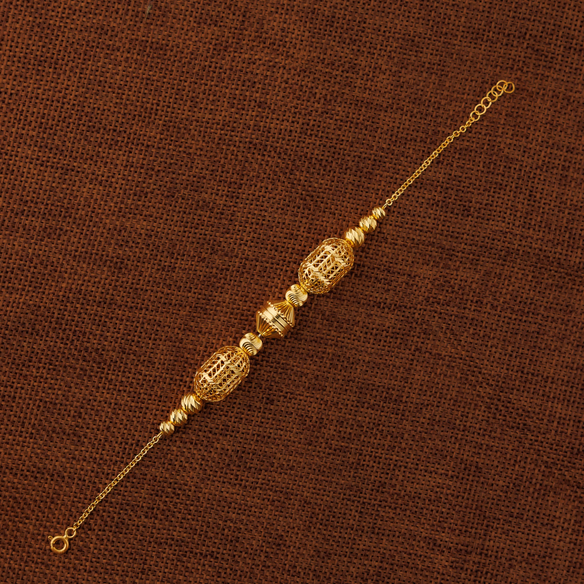 سوار خرز وكرات RP (D63) - فضة عيار 925 ومطلي بالذهب