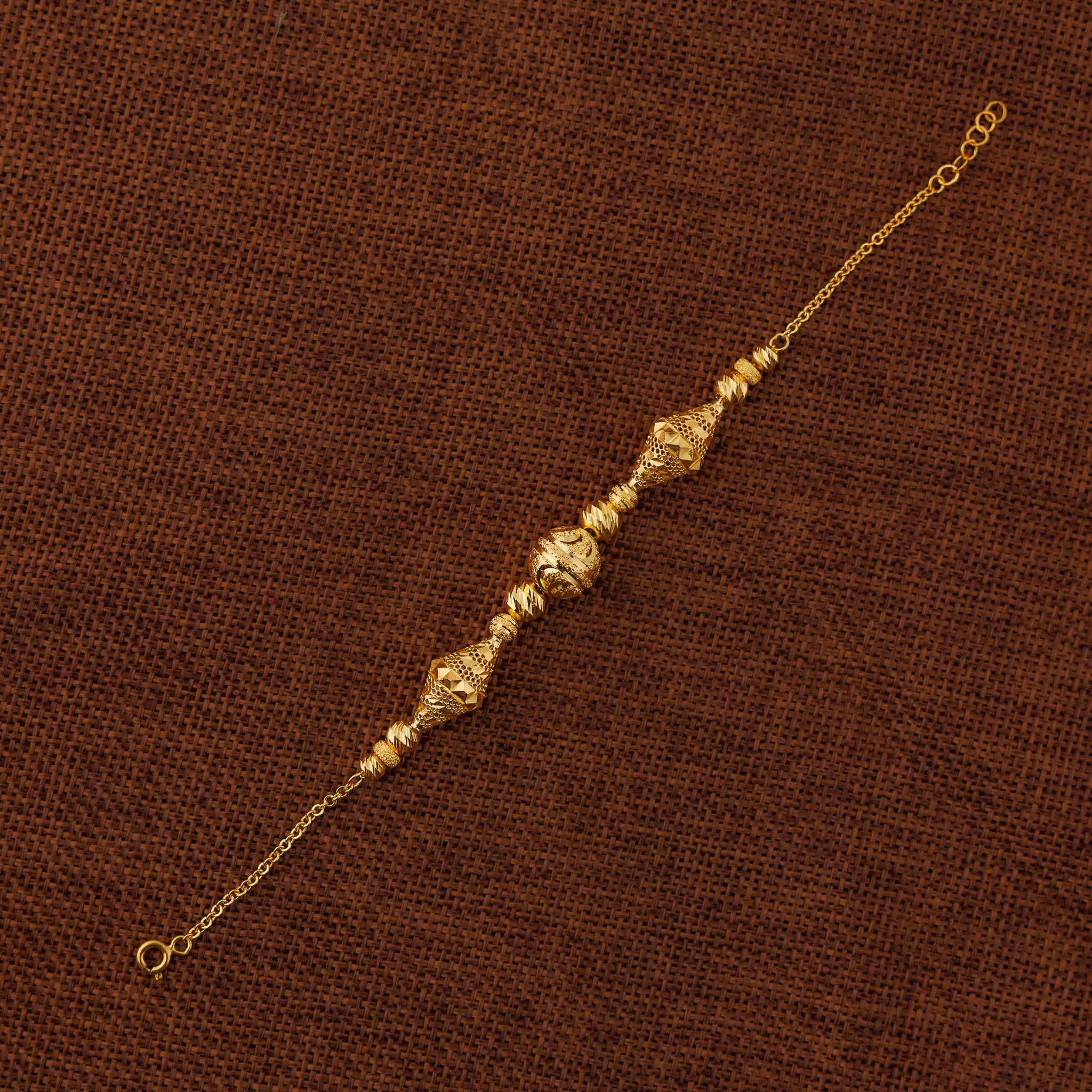 سوار خرز وكرات RP (D62) - فضة عيار 925 ومطلي بالذهب