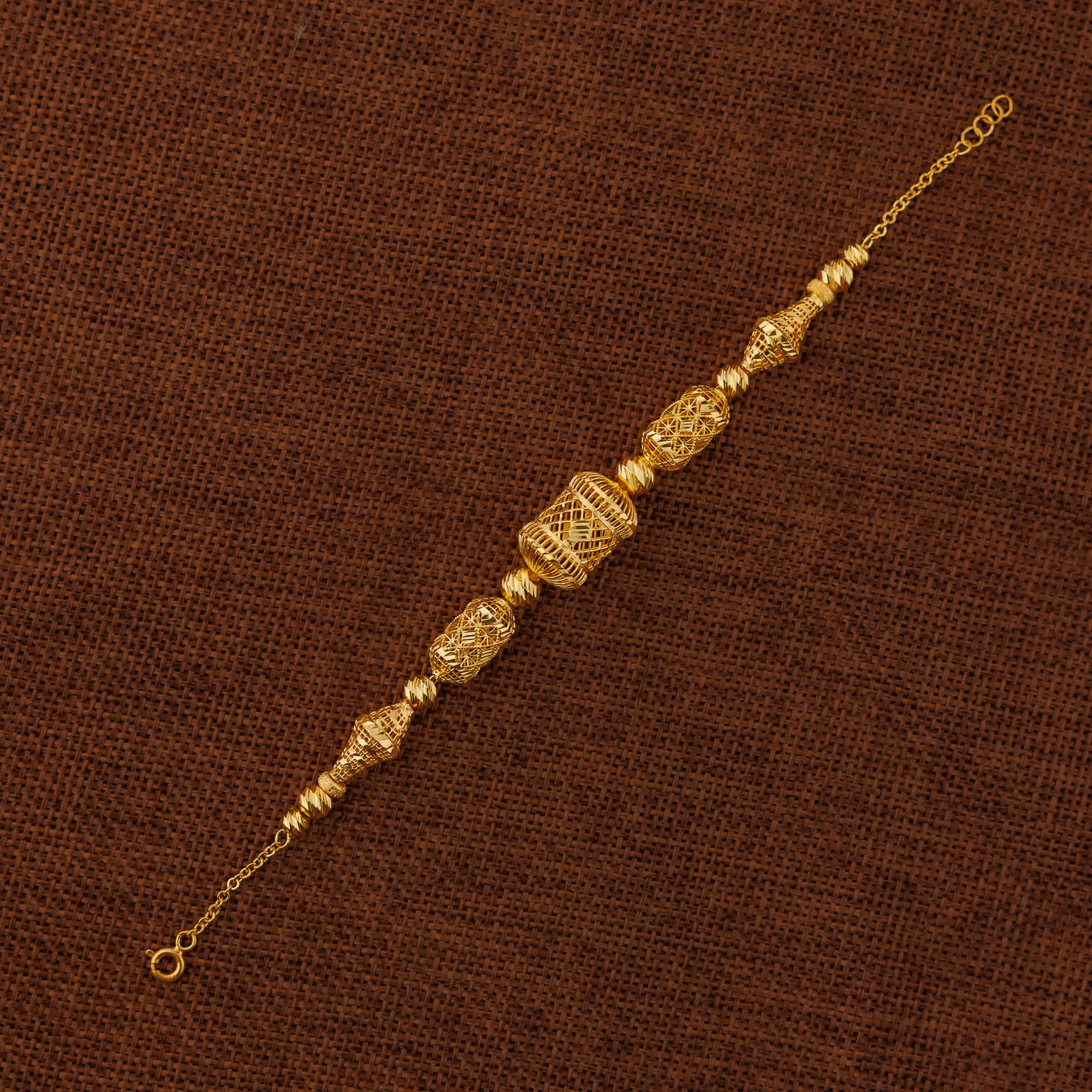 سوار خرز وكرات RP (D66) - فضة عيار 925 ومطلي بالذهب