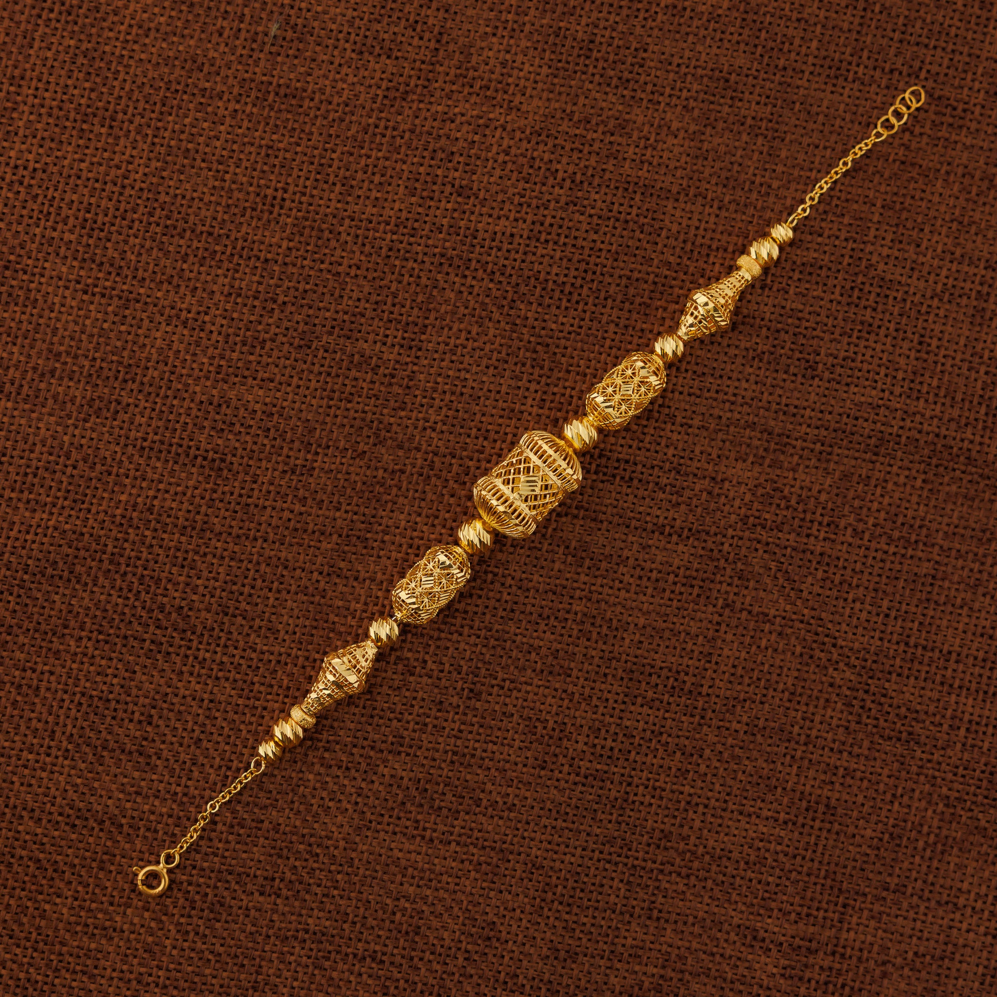 سوار خرز وكرات RP (D66) - فضة عيار 925 ومطلي بالذهب