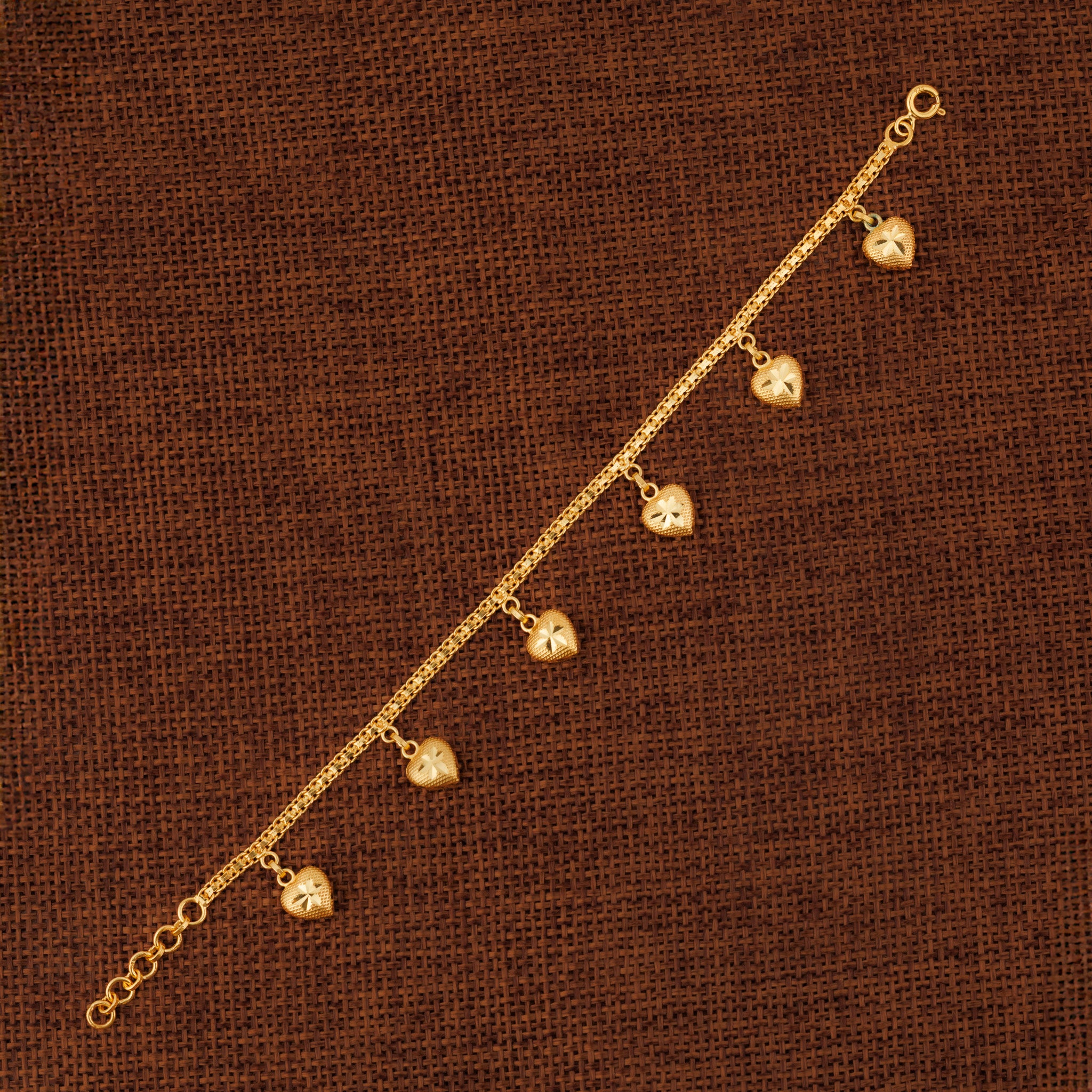 Heart Charm Bracelet (D1) - Silver 925 & Gold Plated