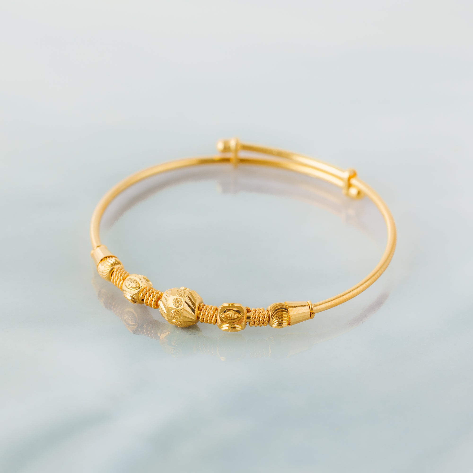 Flexible Child's Bangle (D53) - Silver 925 & Gold Plated