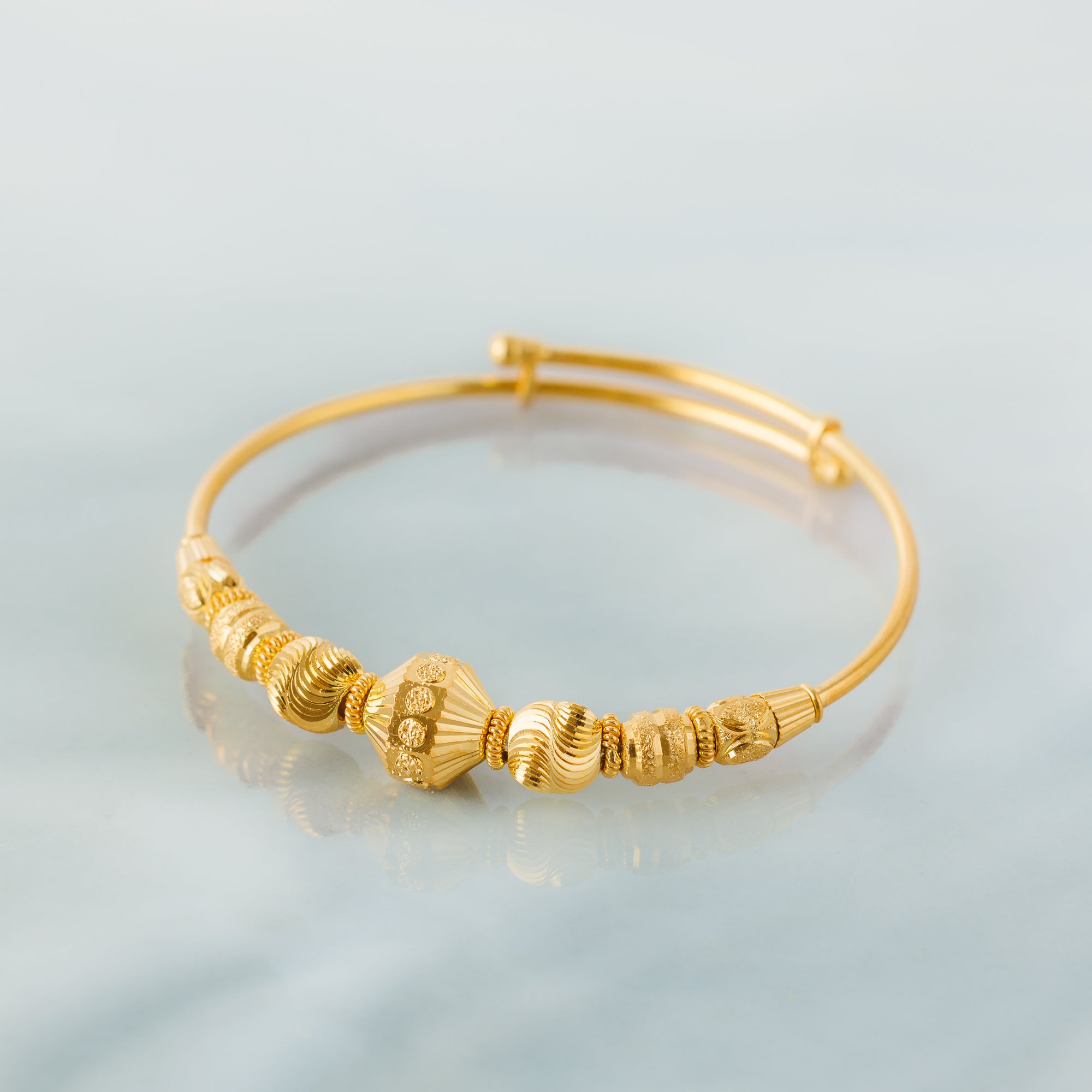 Flexible Child's Bangle (D56) - Silver 925 & Gold Plated