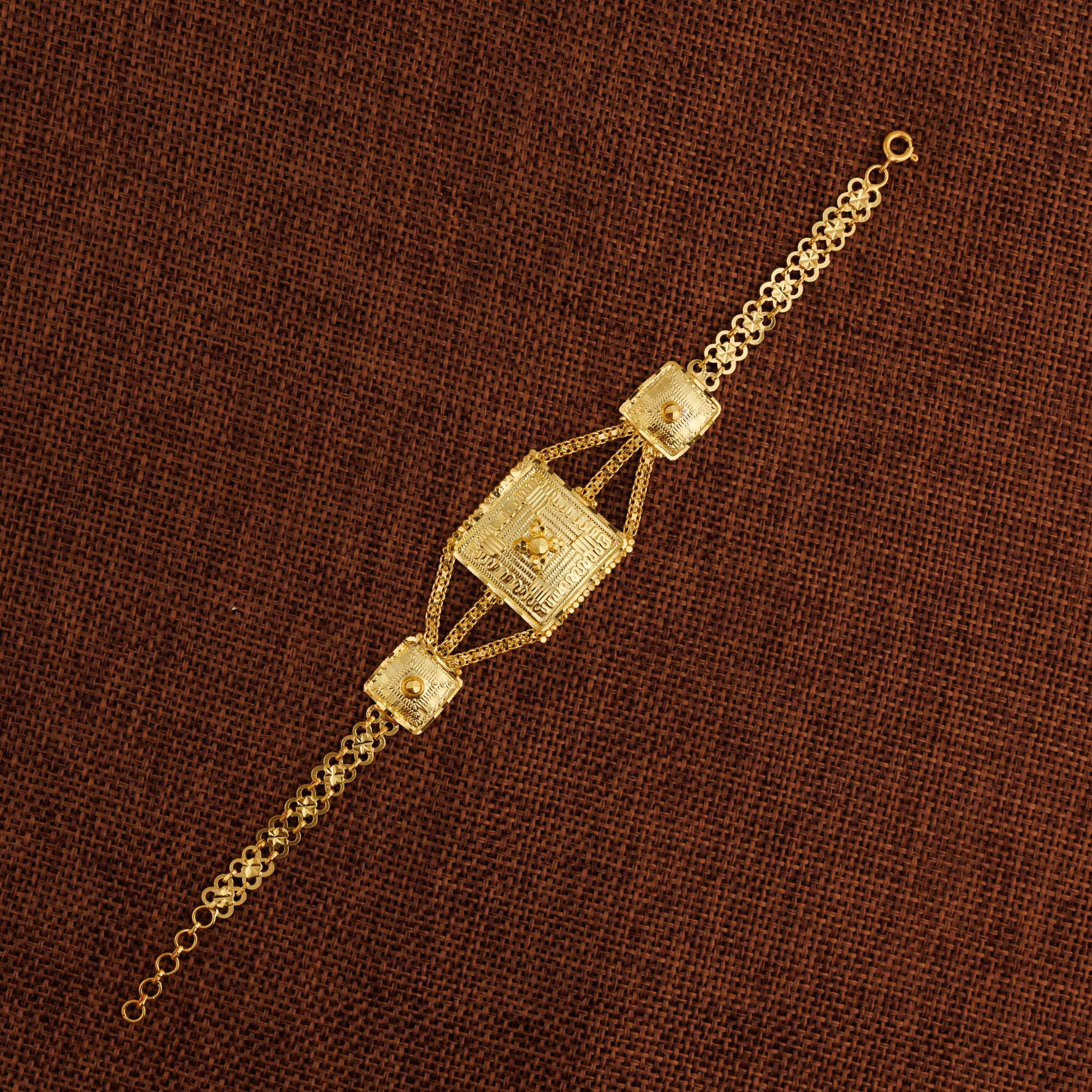 Traditional Stamp Bracelet (D7) - Silver 925 & Gold Plated