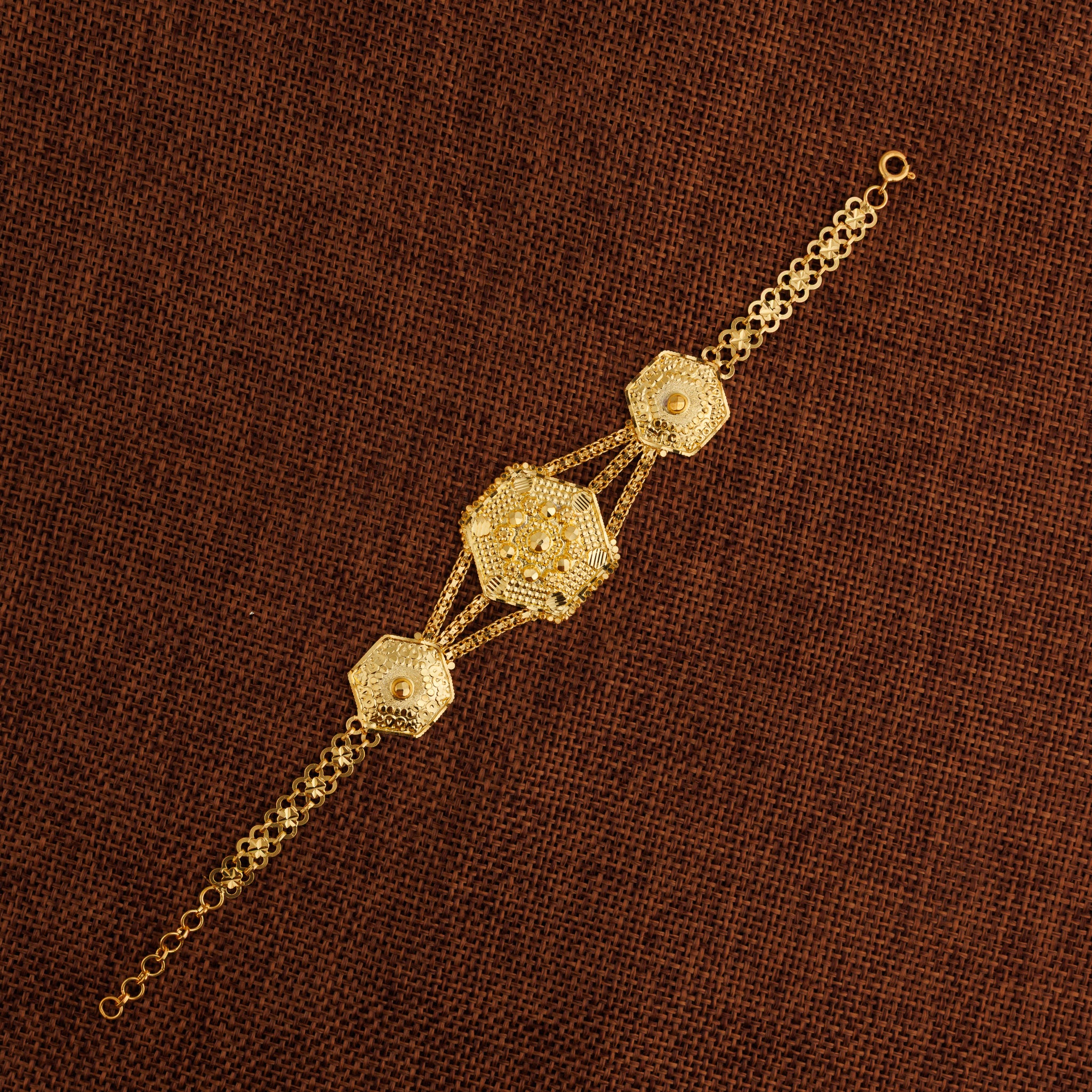 Traditional Stamp Bracelet (D13) - Silver 925 & Gold Plated