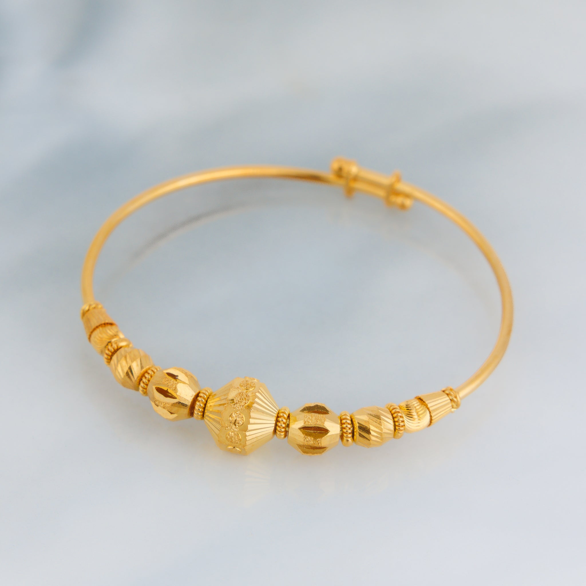 Beads Flex Kids Bangle (D42) - Silver 925 & Gold Plated