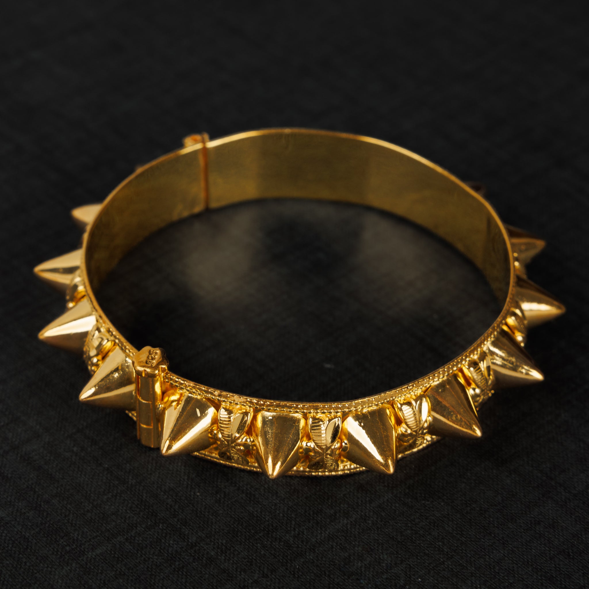 Thin Mushawak Bangle (D11) - Silver 925 & Gold Plated