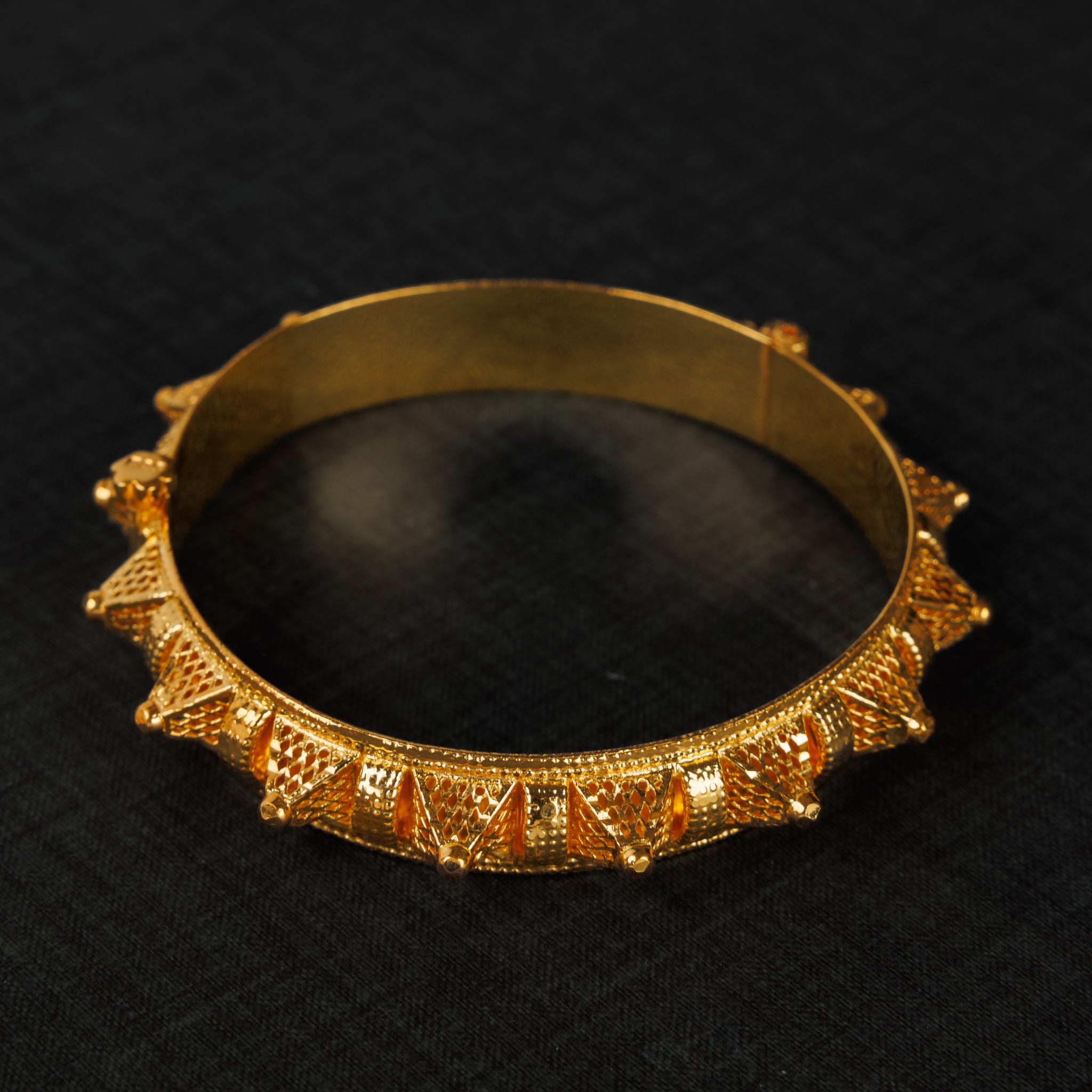 Thin Mushawak Bangle (D20) - Silver 925 & Gold Plated