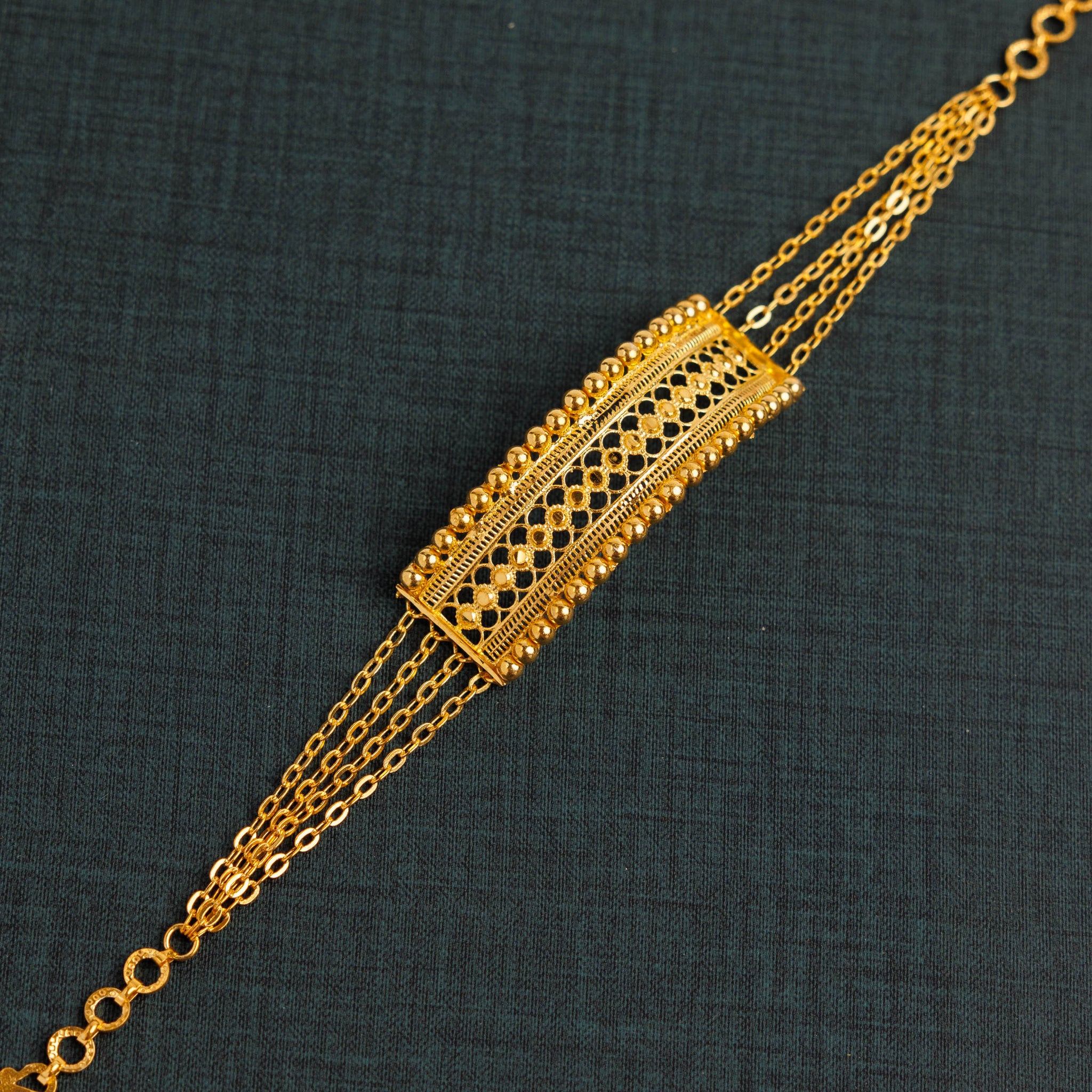 RP Half Curve Bracelet - (Dotted) - Silver 925 & Gold Plated