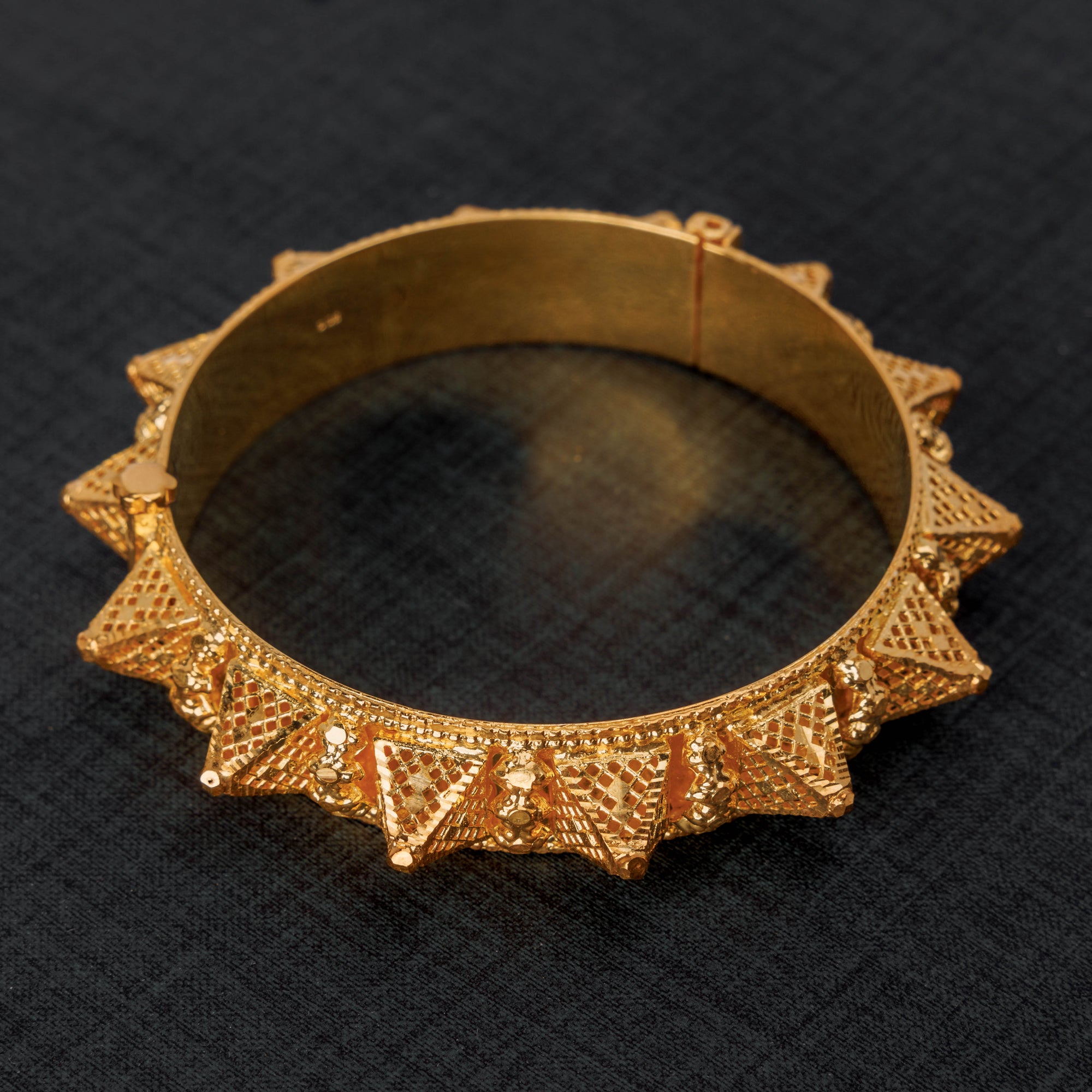 Thin Mushawak Bangle (D4) - Silver 925 & Gold Plated