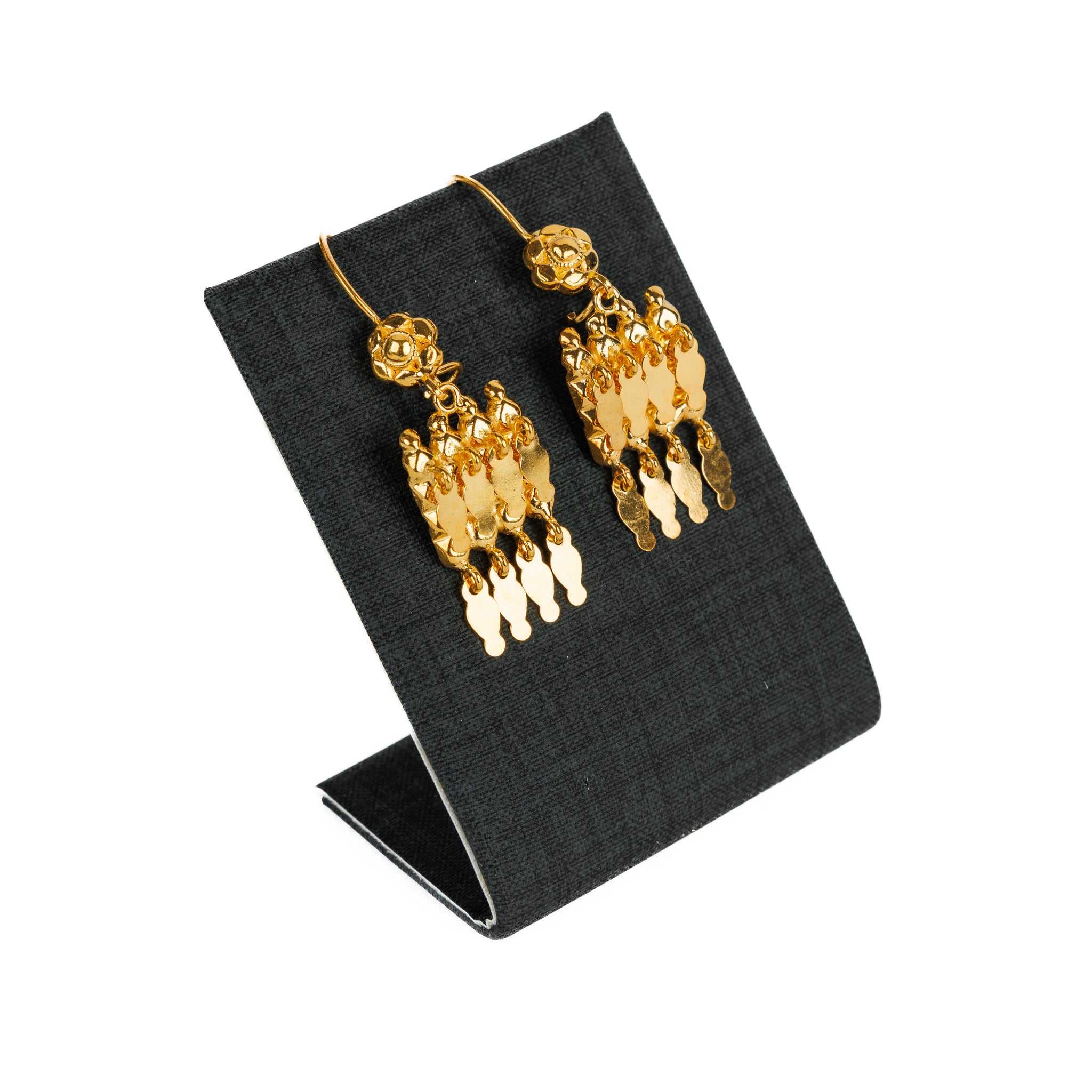 أقراط نمط الإماراتية (D3) - Silver 925 و Gold Plated