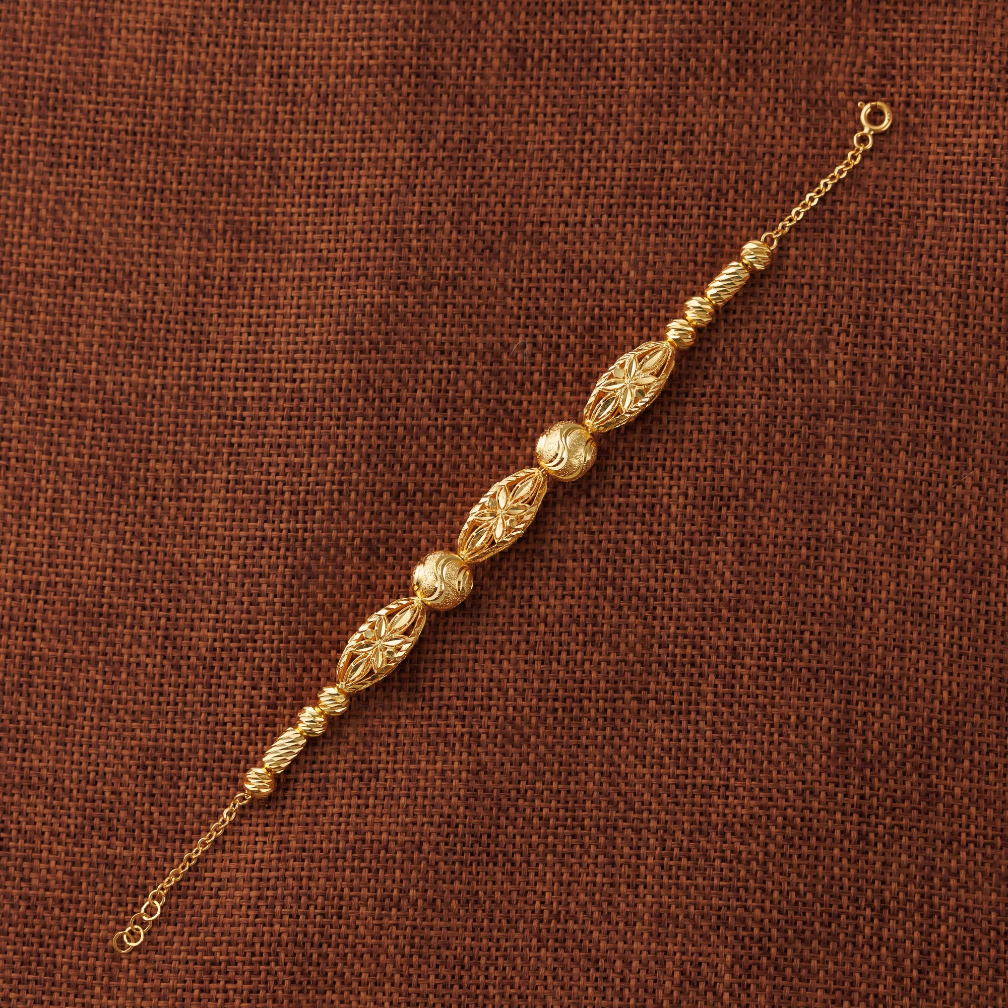سوار RP Beads & Ball (D27) - فضة 925 ومطلي بالذهب