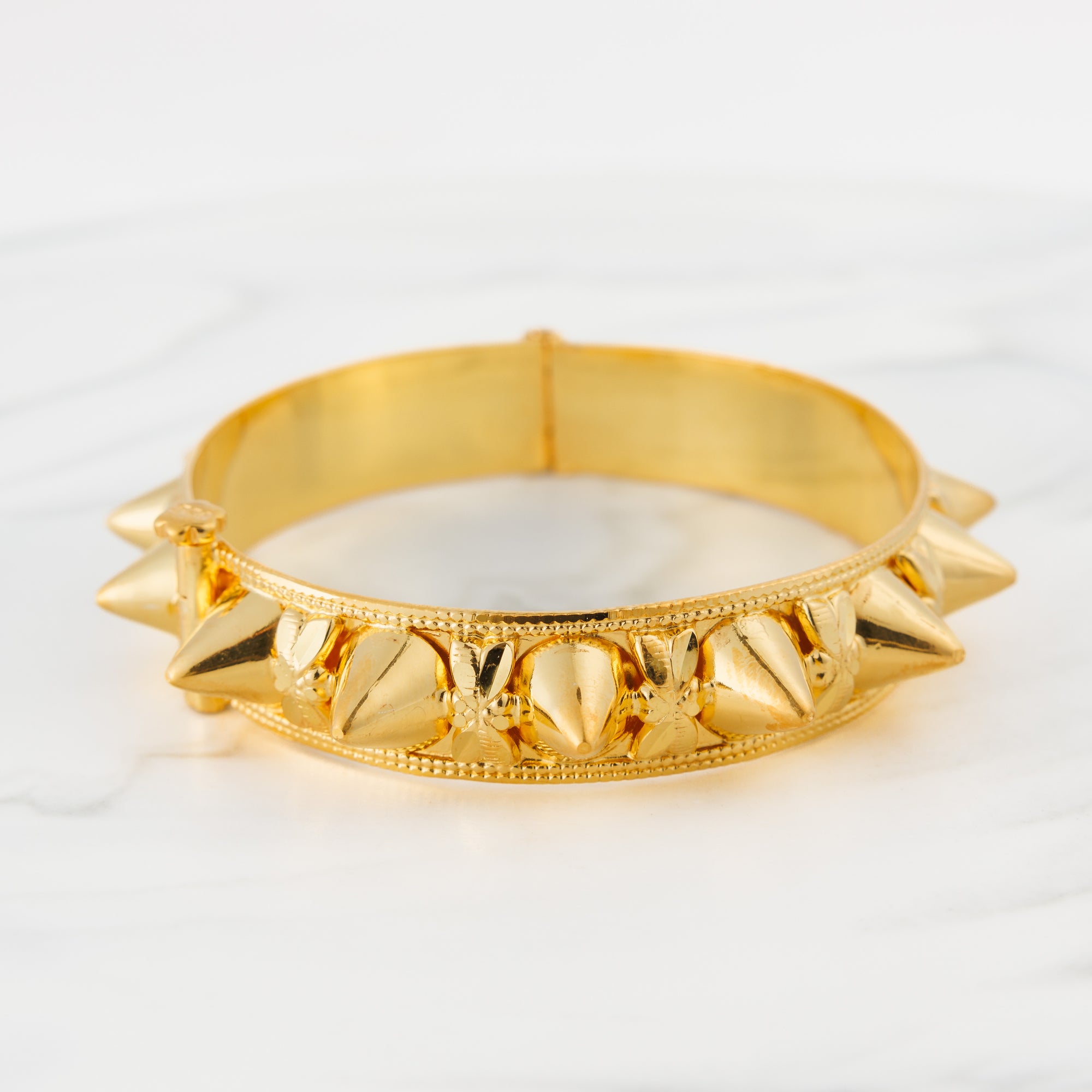 Thin Mushawak Bangle (D23) - Silver 925 & Gold Plated