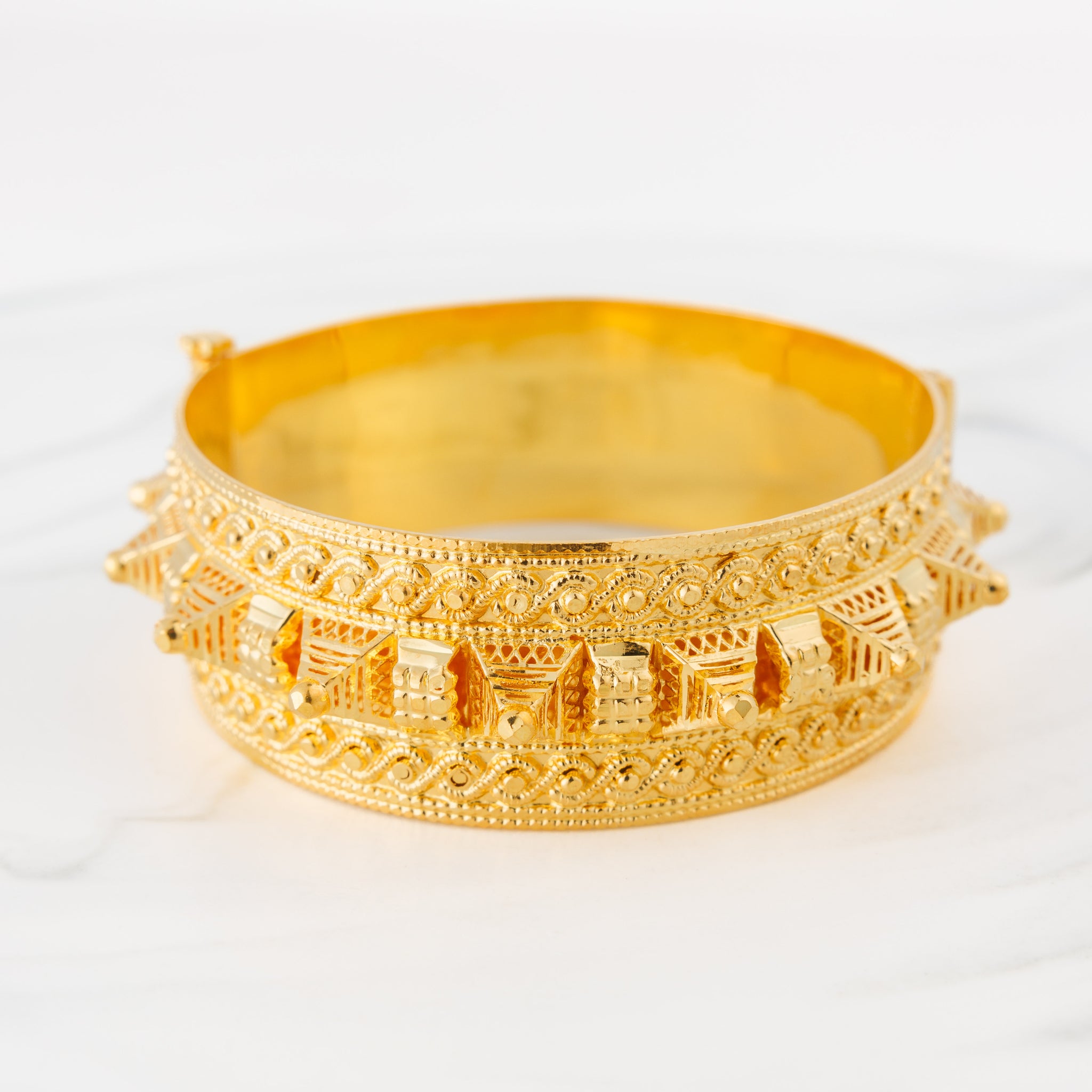 Mushawak Bangle (D63) - Silver 925 & Gold Plated