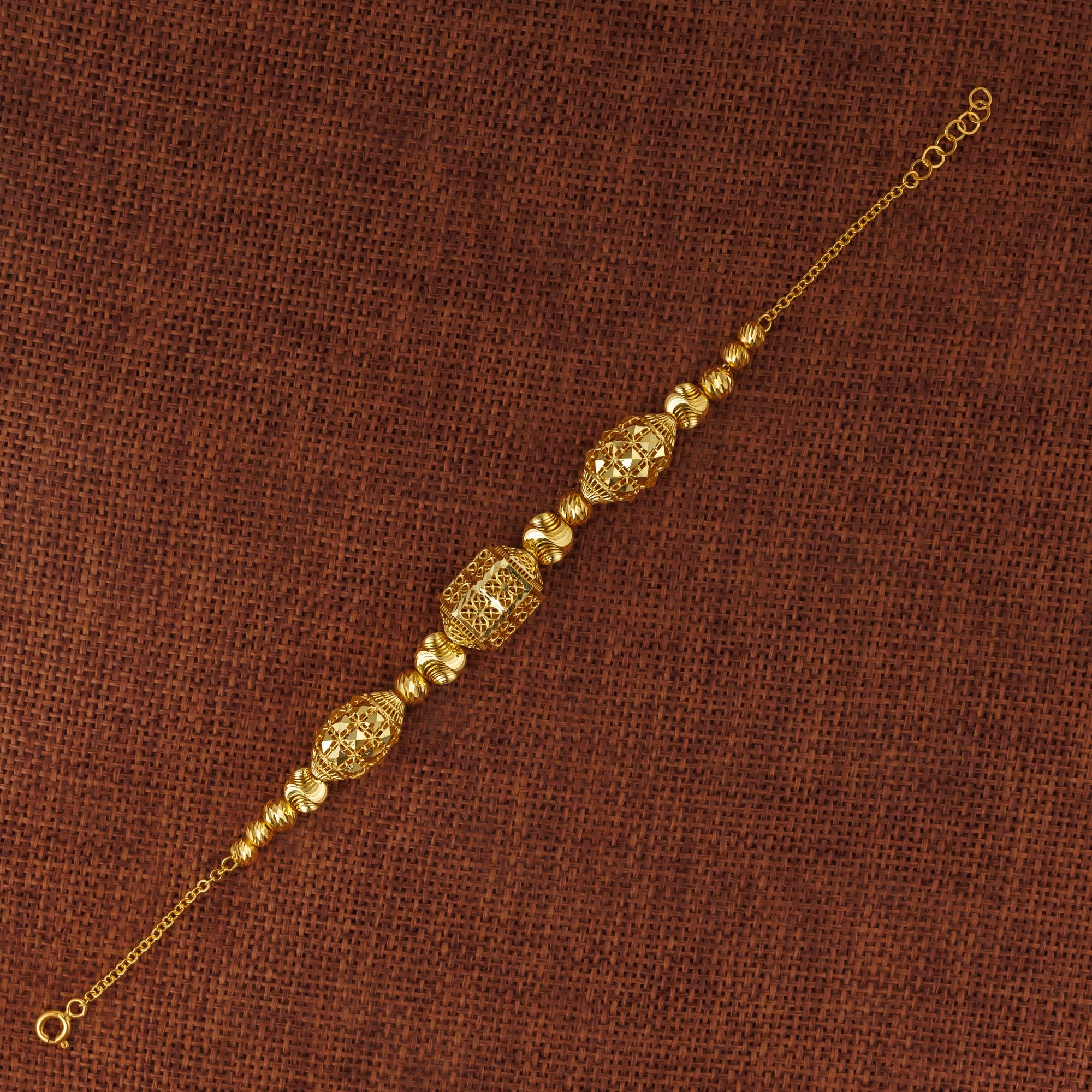 سوار RP Beads & Ball (D31) - فضة 925 ومطلي بالذهب