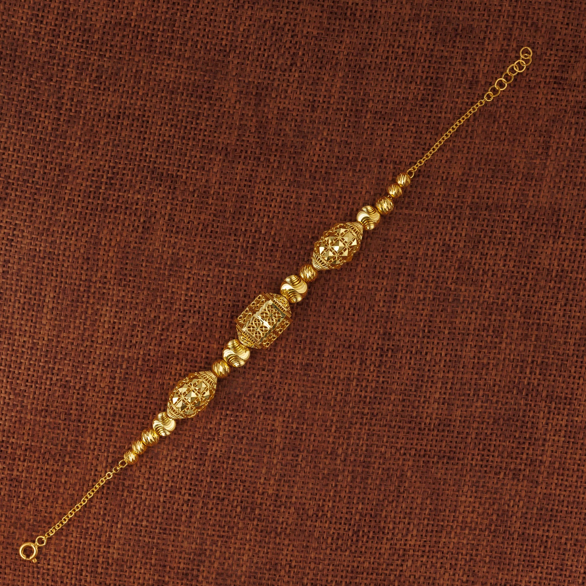 سوار RP Beads & Ball (D31) - فضة 925 ومطلي بالذهب
