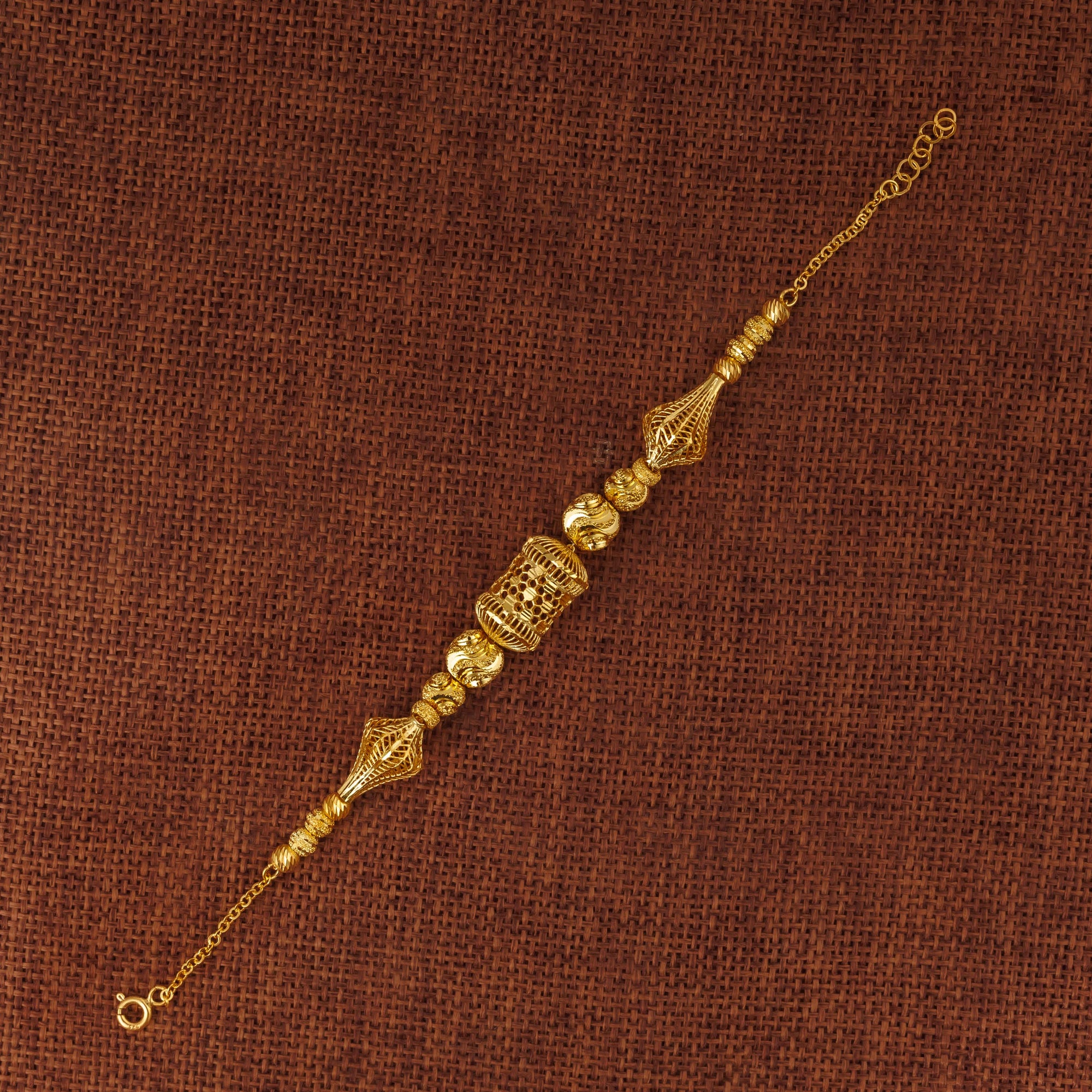 سوار RP Beads & Ball (D36) - فضة 925 ومطلي بالذهب