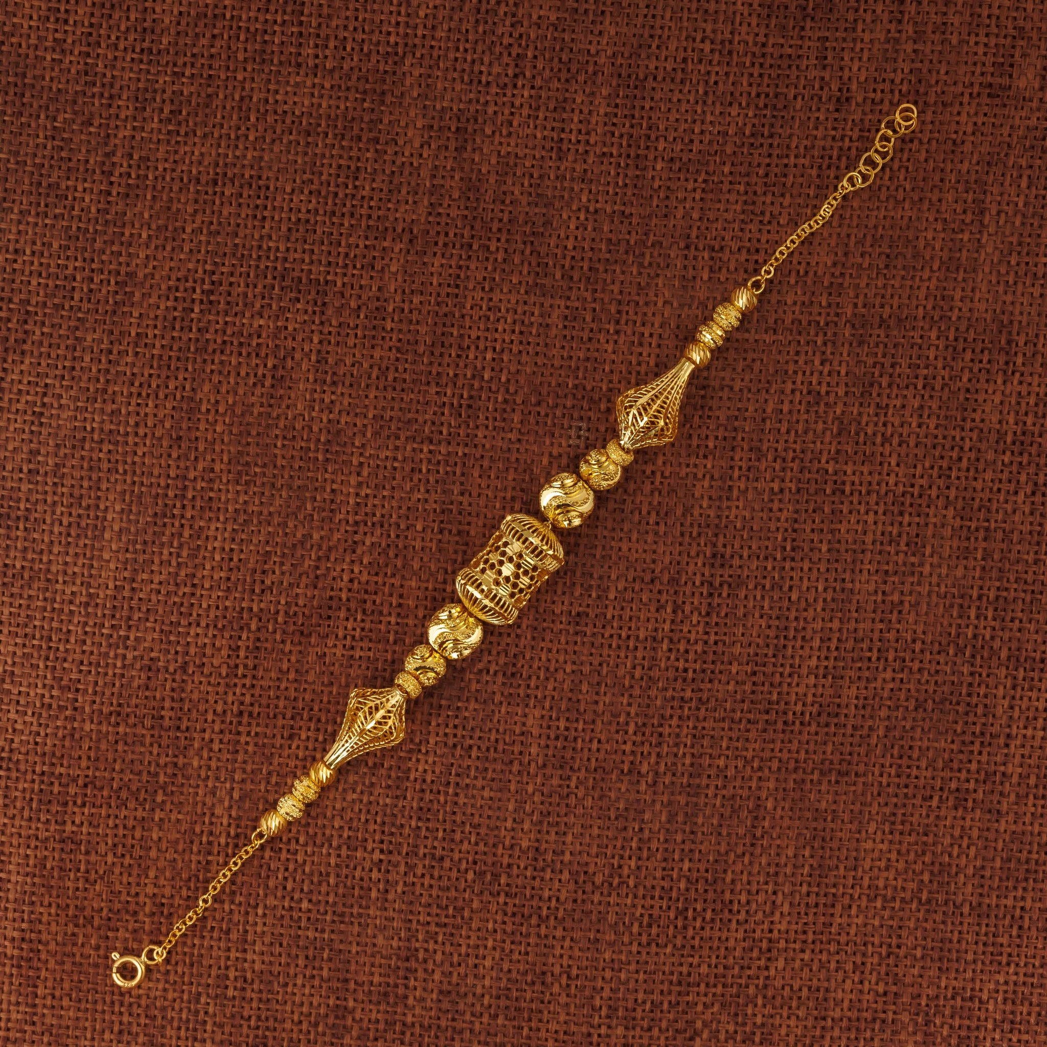 سوار RP Beads & Ball (D36) - فضة 925 ومطلي بالذهب