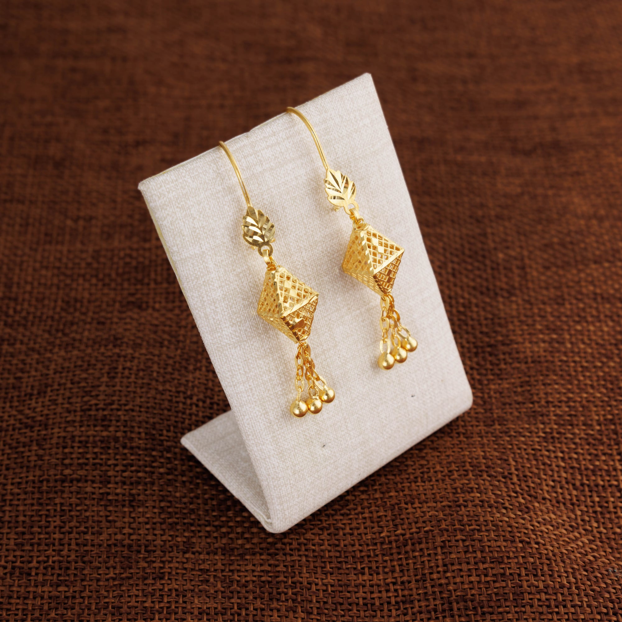 Barrel Shaped Earrings (D31) - Silver 925 & Gold Plated