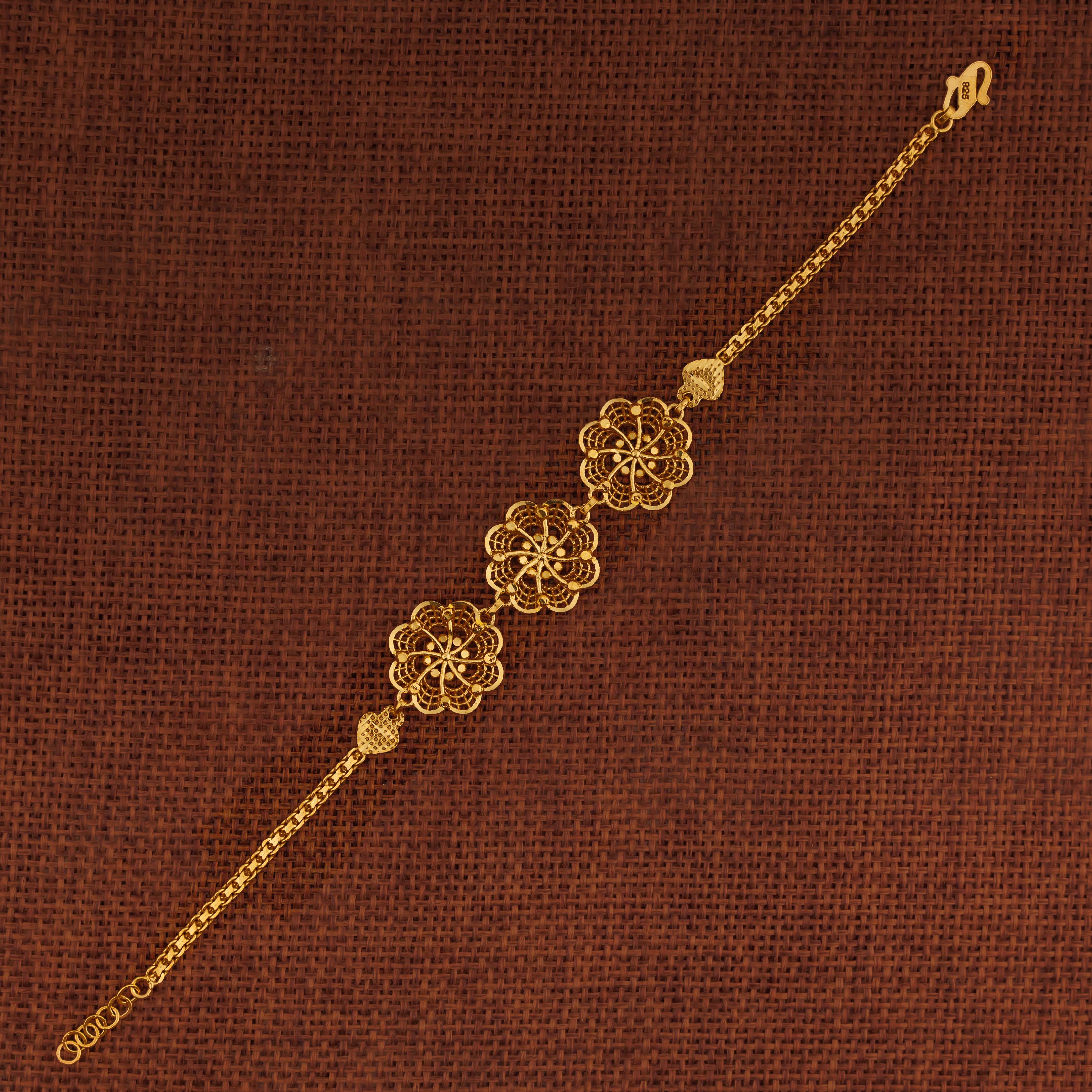 RP سوار / سلسلة 3 قطع (D6) - فضة 925 ومطلية بالذهب
