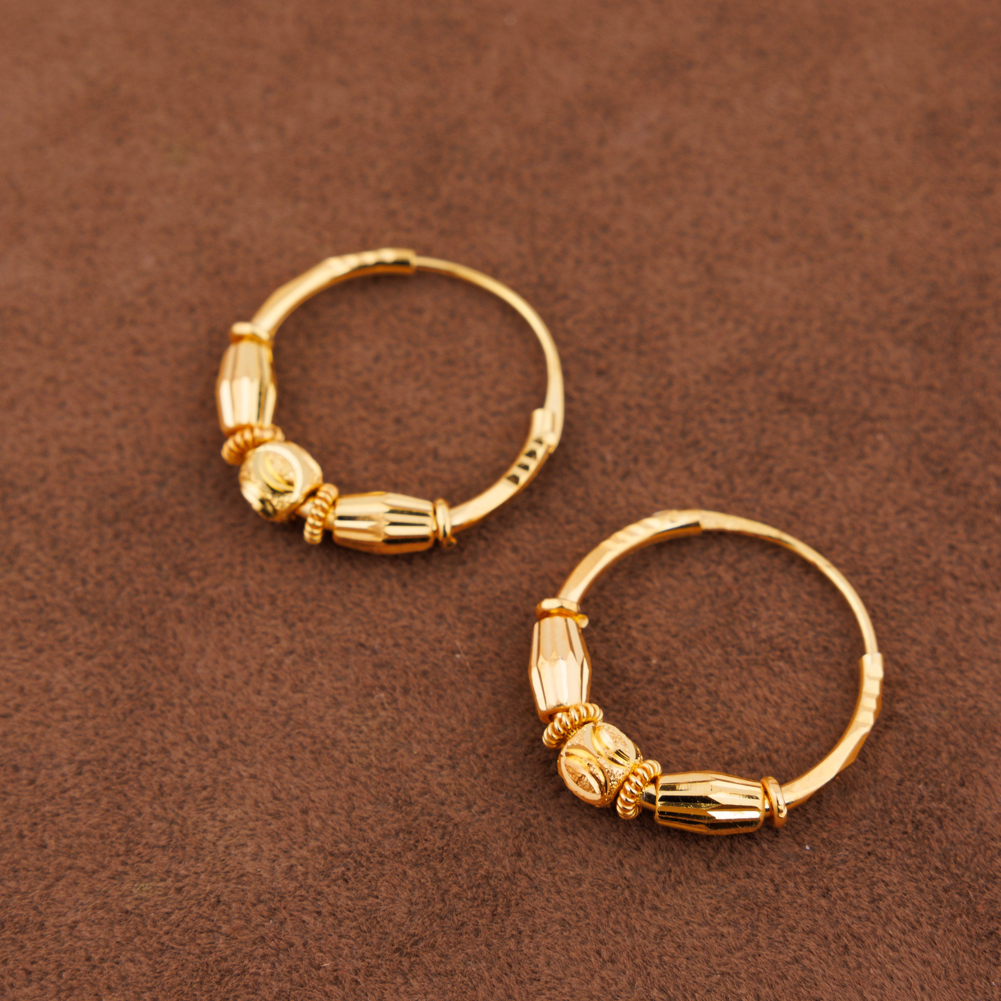 أقراط دائرية D30- (V1) - فضة 925 ومطلية بالذهب