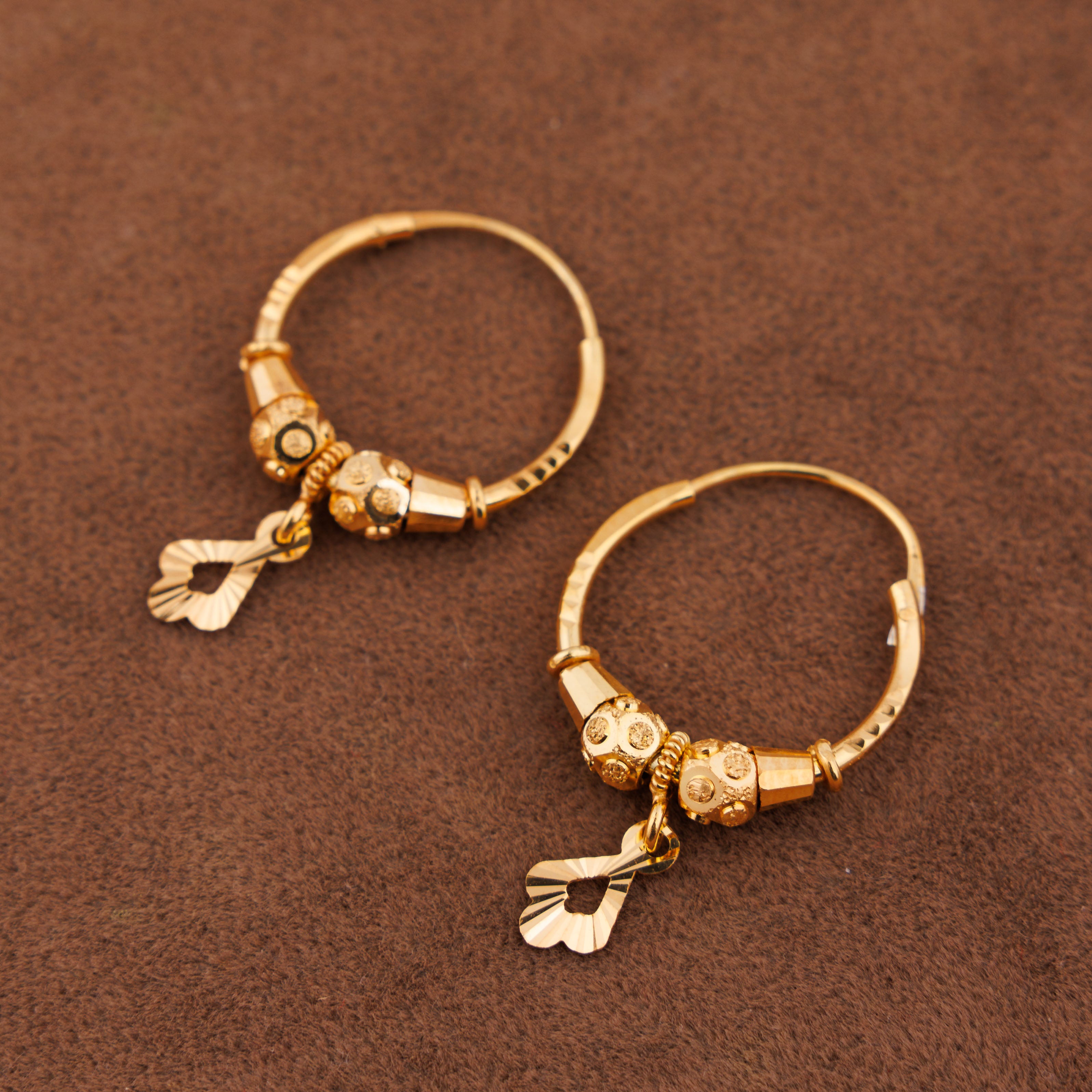 أقراط دائرية D33- (V1) - فضة 925 ومطلية بالذهب