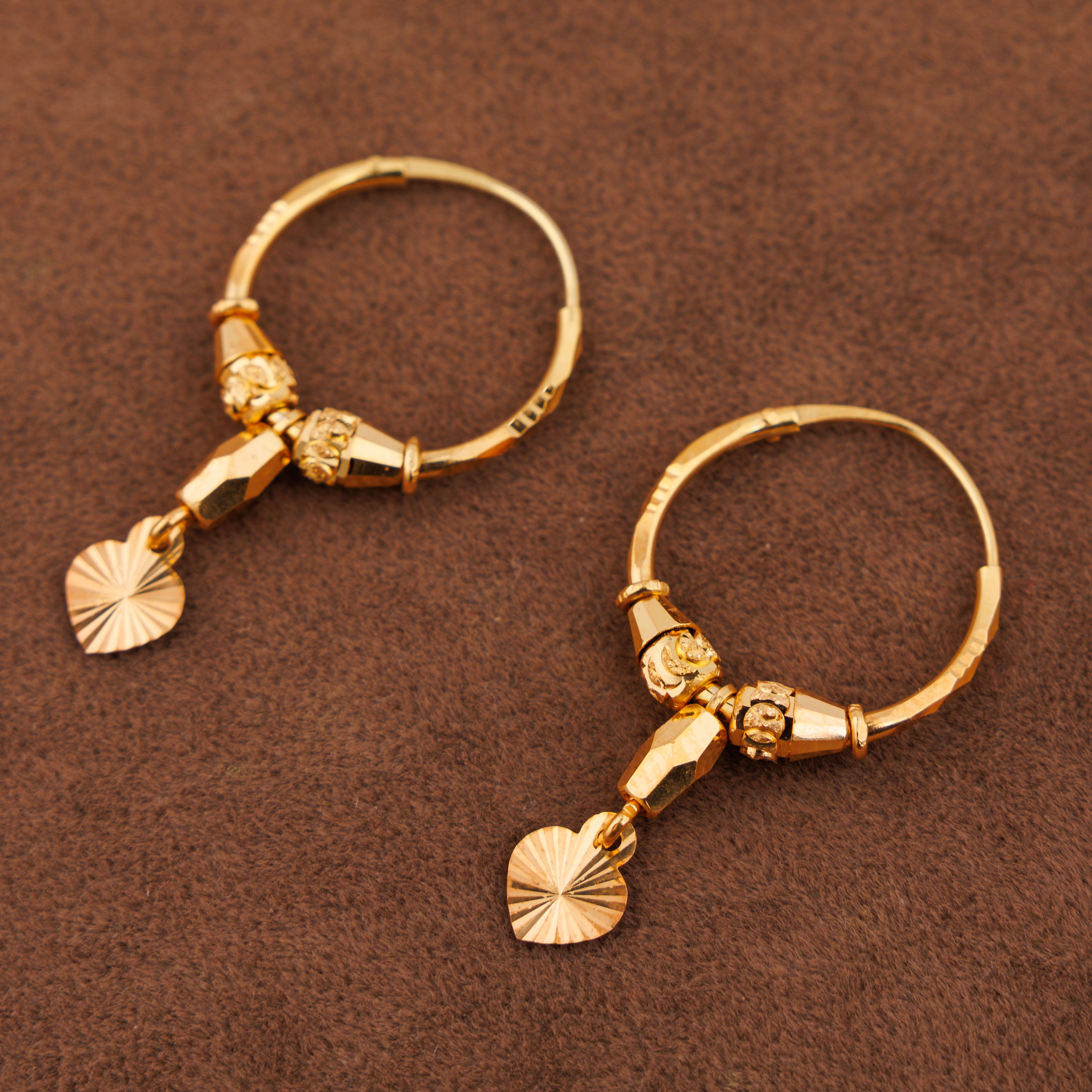 أقراط دائرية D34- (V1) - فضة 925 ومطلية بالذهب