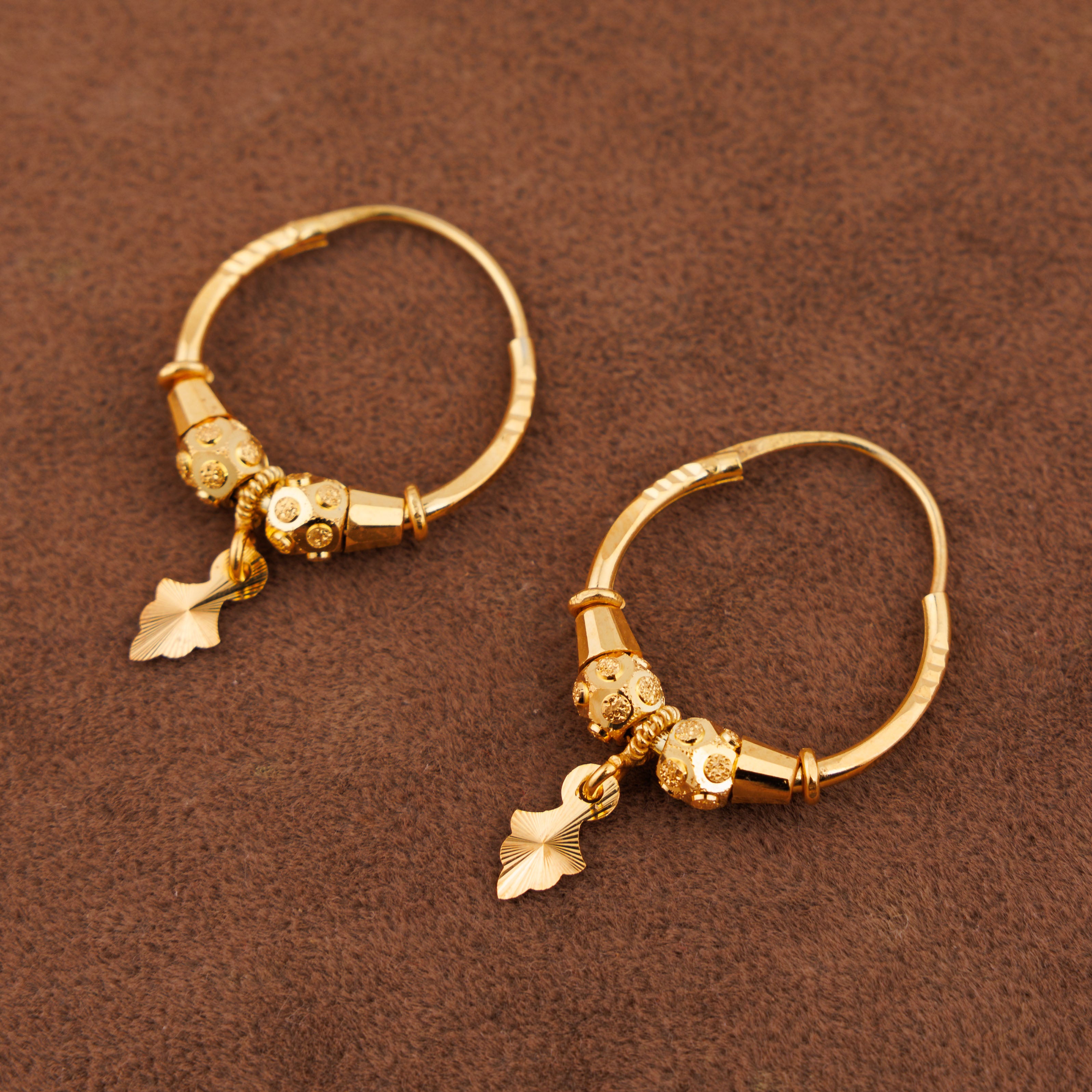 أقراط دائرية D28- (V1) - فضة 925 ومطلية بالذهب