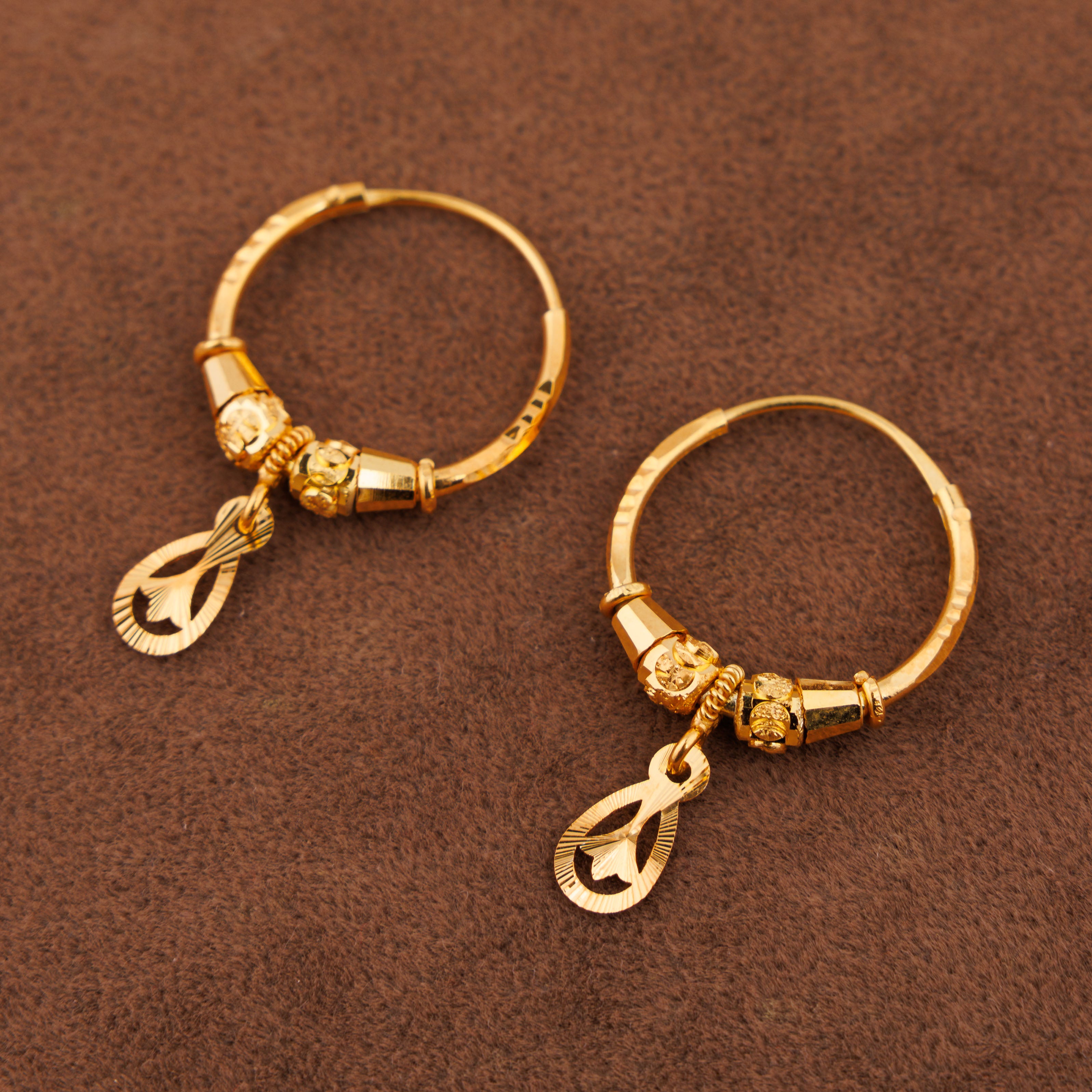 أقراط دائرية D25- (V1) - فضة 925 ومطلية بالذهب