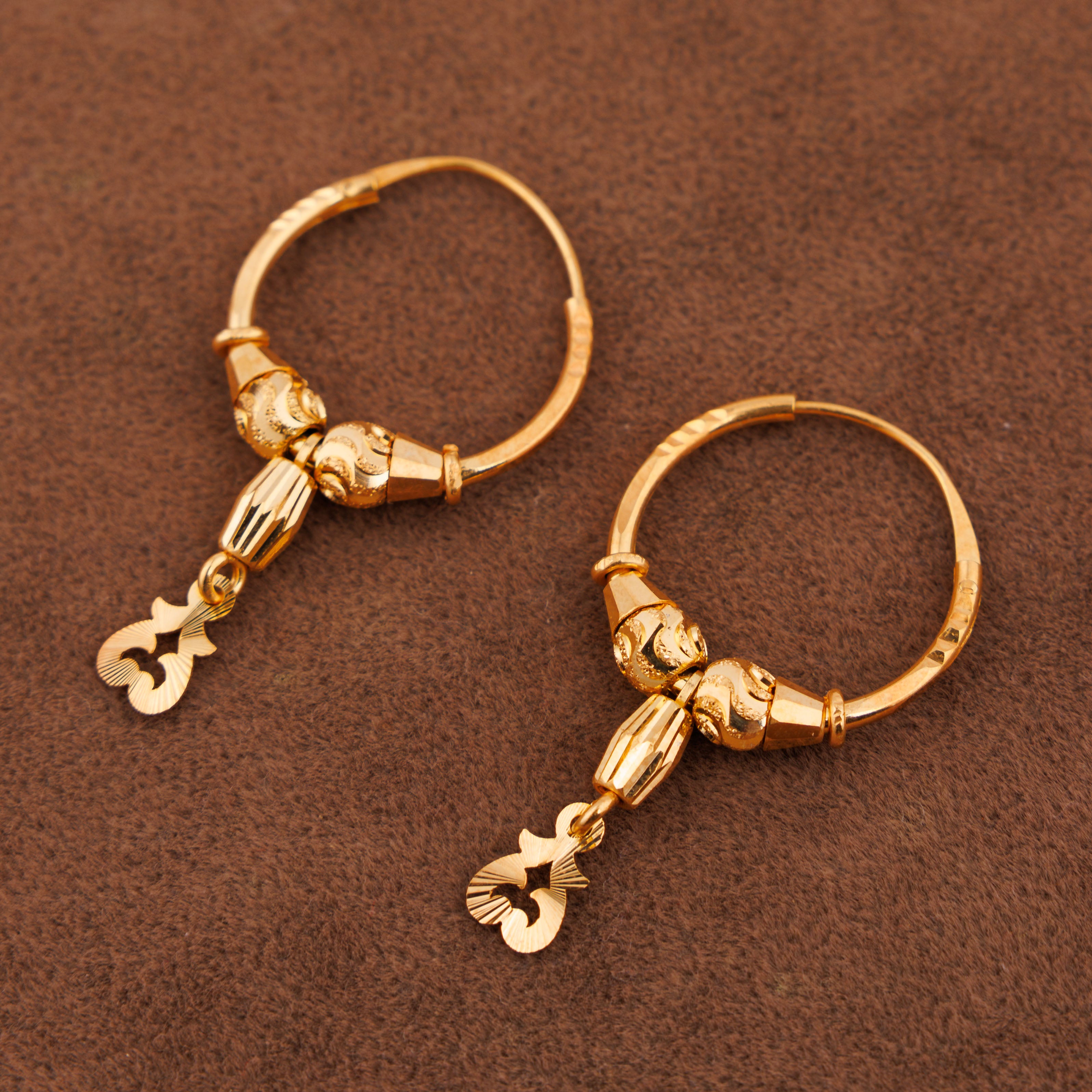 أقراط دائرية D37- (V1) - فضة 925 ومطلية بالذهب