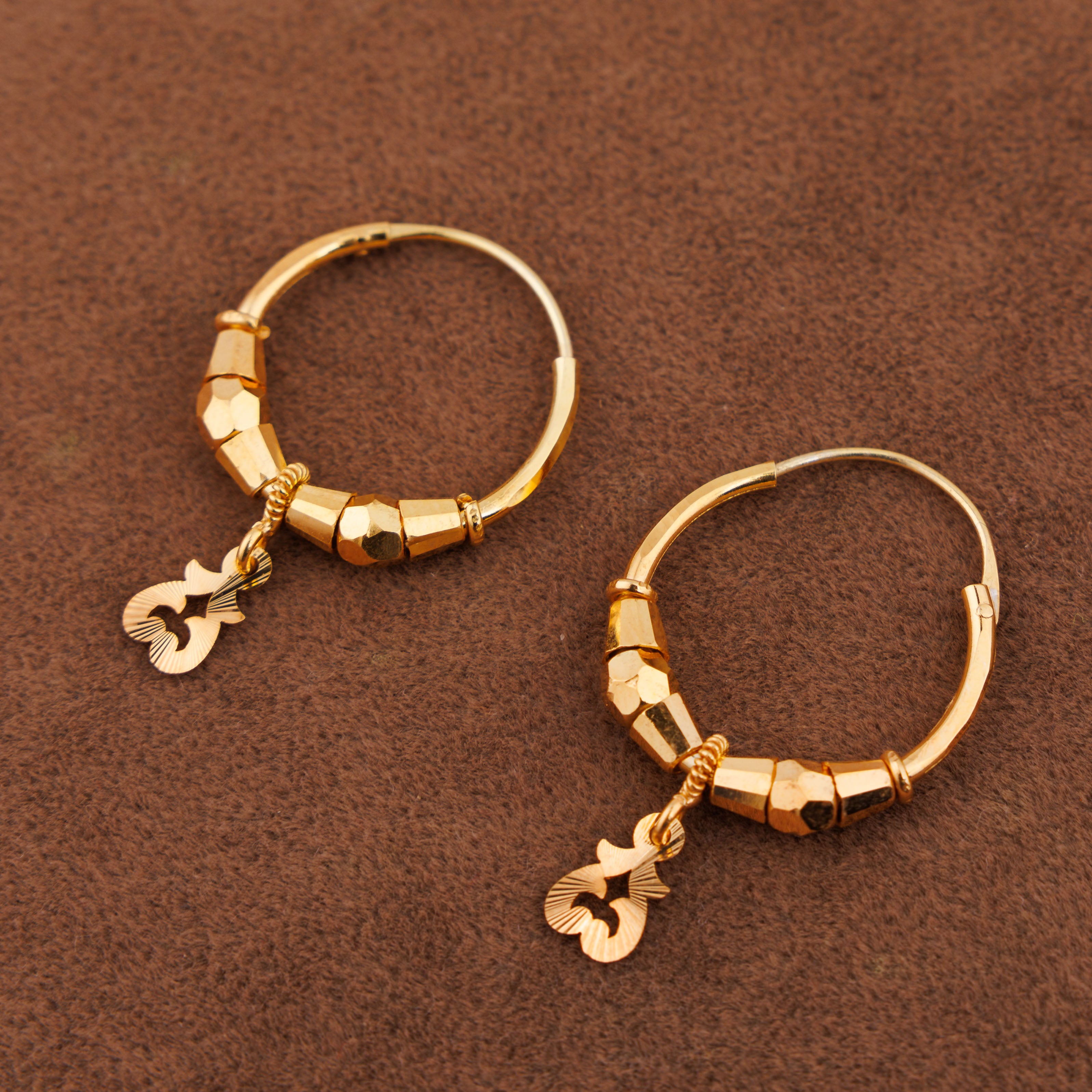 أقراط دائرية D39- (V1) - فضة 925 ومطلية بالذهب