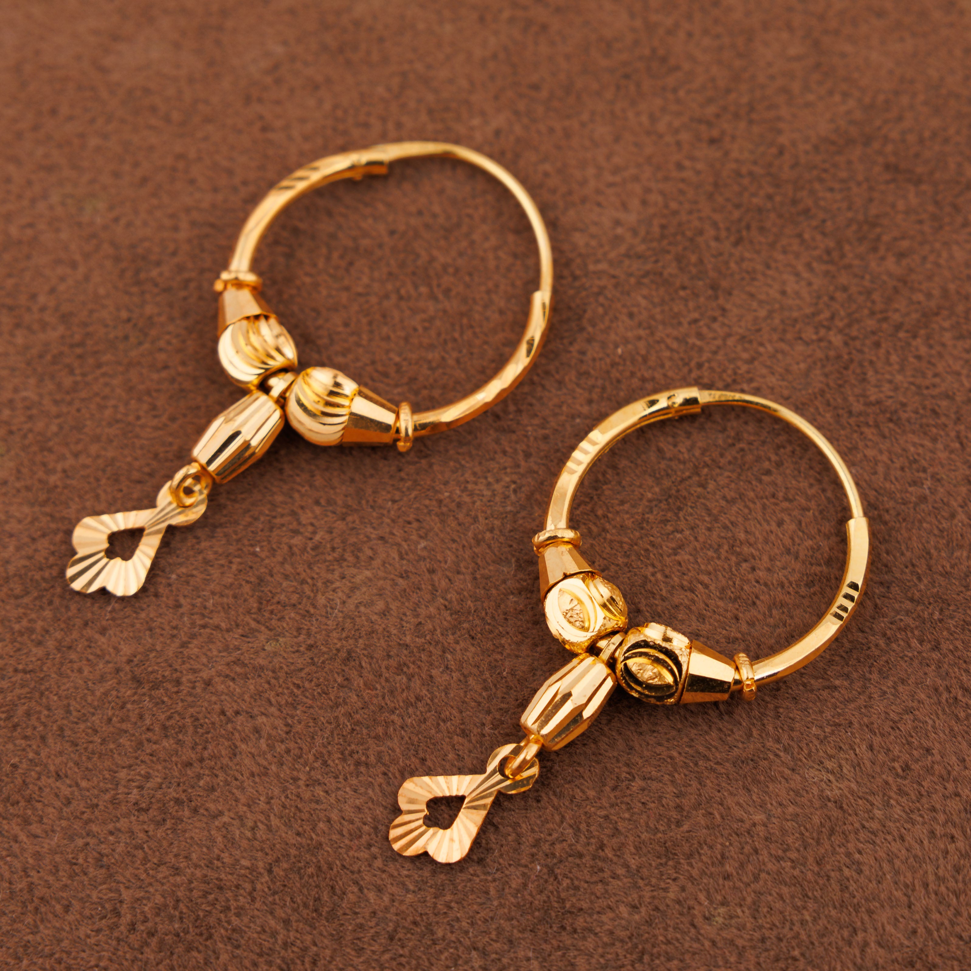 أقراط دائرية D40- (V1) - فضة 925 ومطلية بالذهب