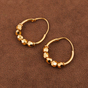 أقراط دائرية D48- (V1) - فضة 925 ومطلية بالذهب