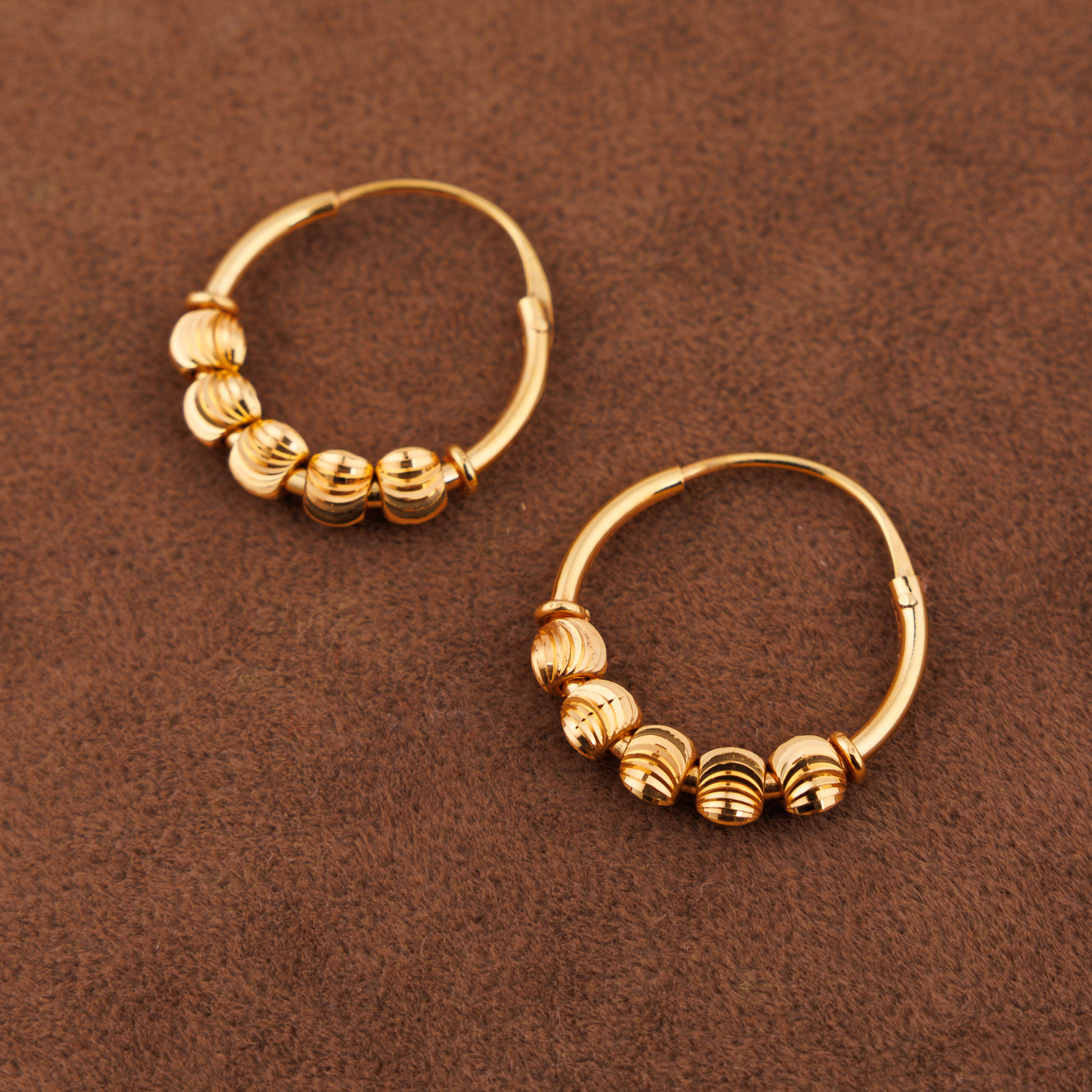 أقراط دائرية D43- (V1) - فضة 925 ومطلية بالذهب