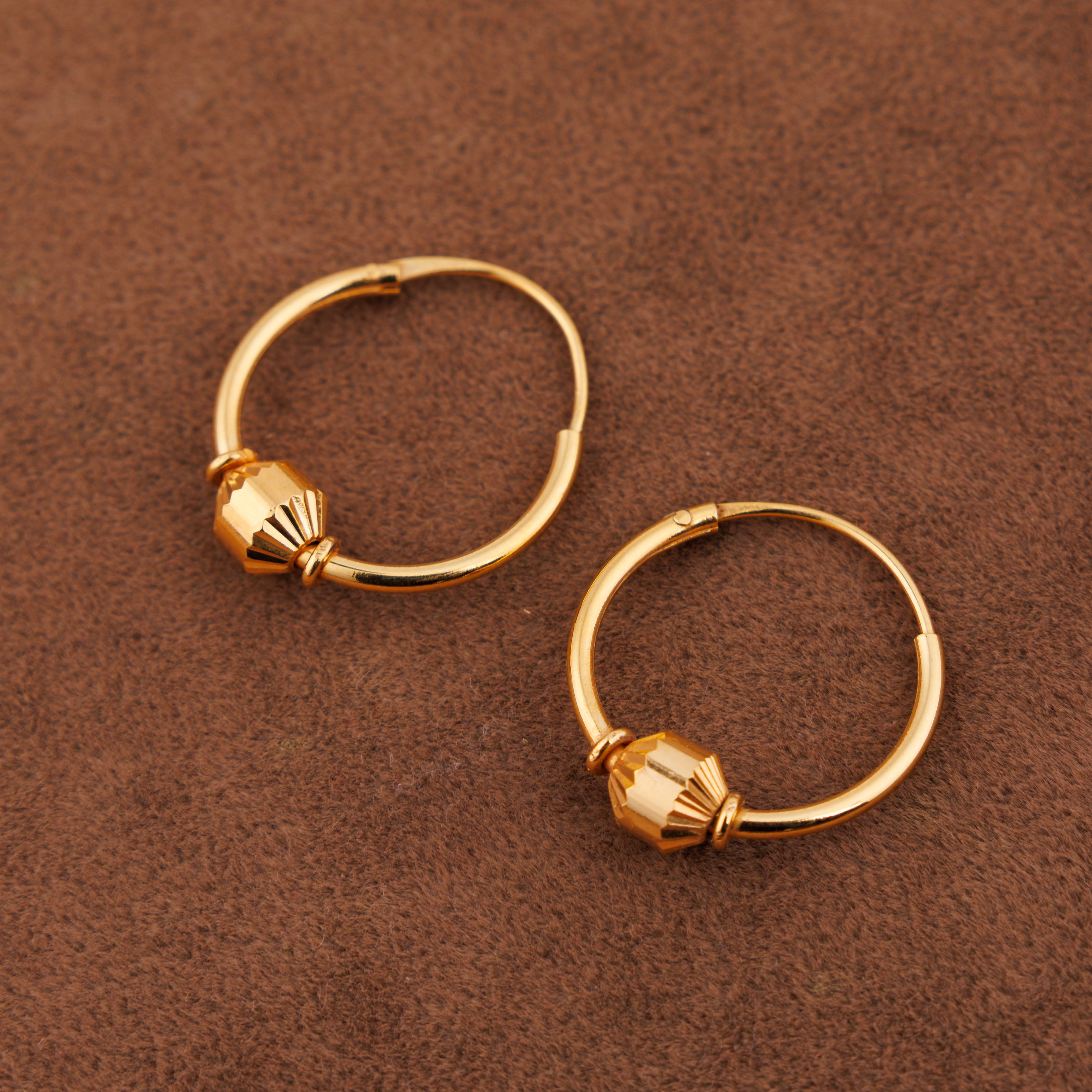 أقراط دائرية D41- (V1) - فضة 925 ومطلية بالذهب