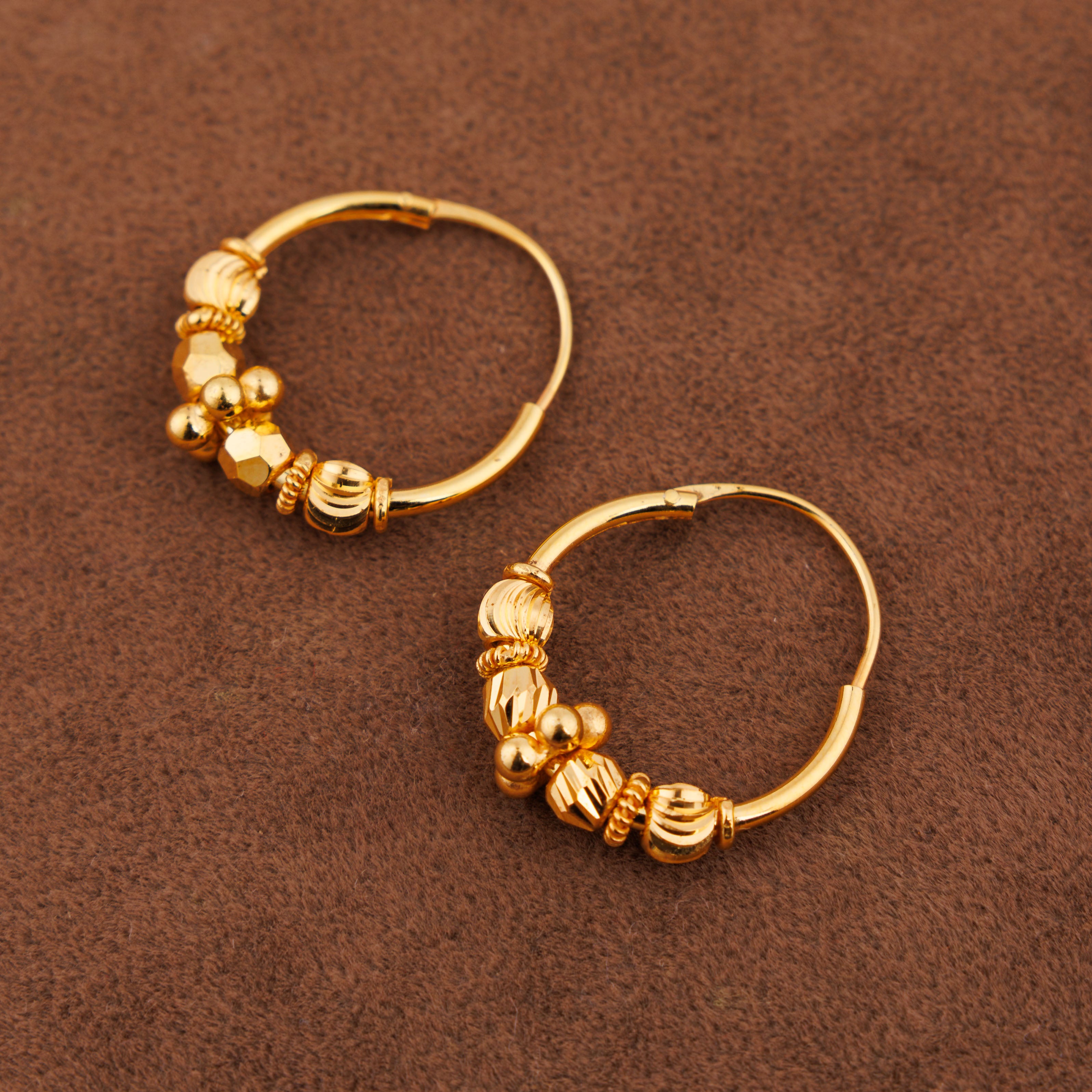 أقراط دائرية D31- (V1) - فضة 925 ومطلية بالذهب