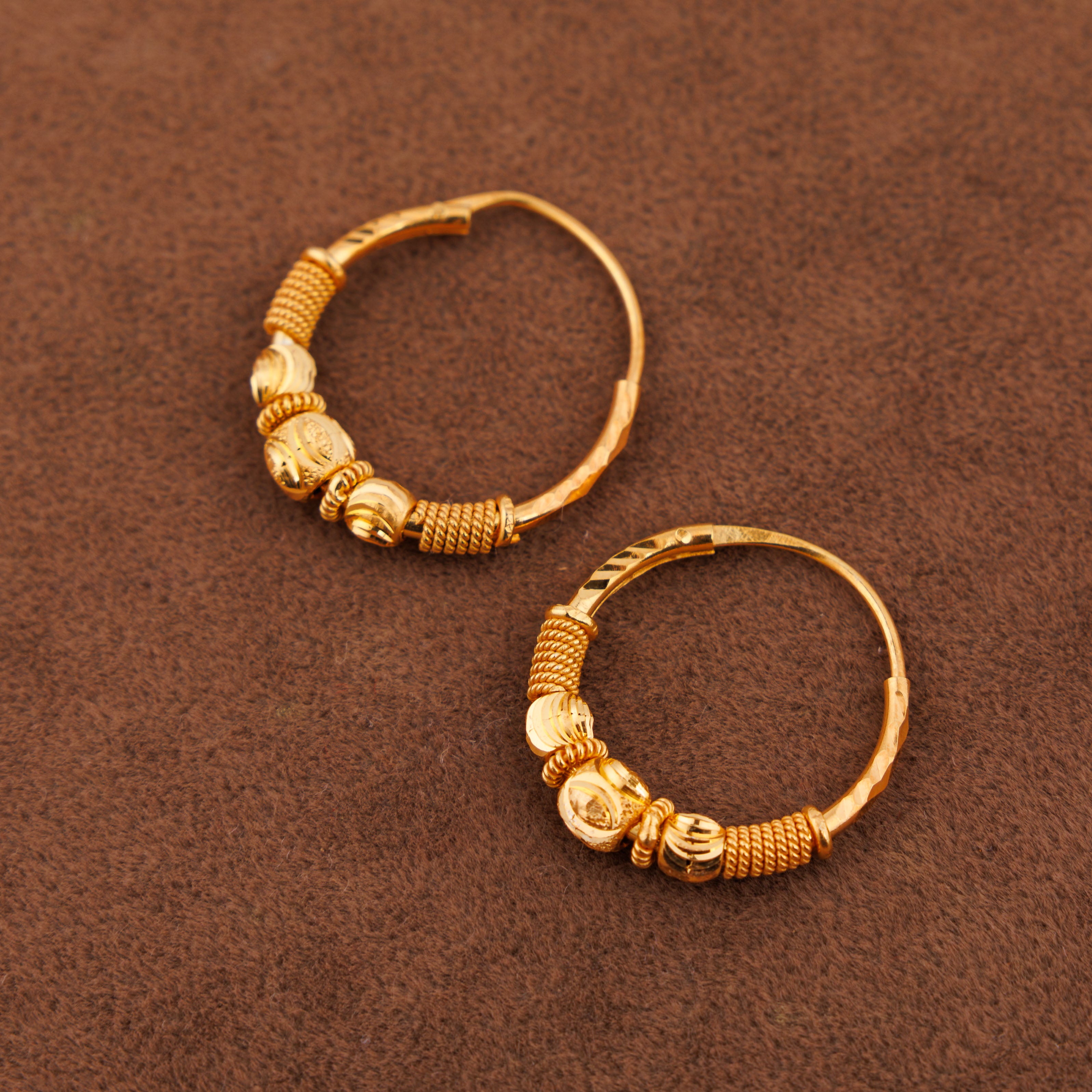 أقراط دائرية D27- (V1) - فضة 925 ومطلية بالذهب