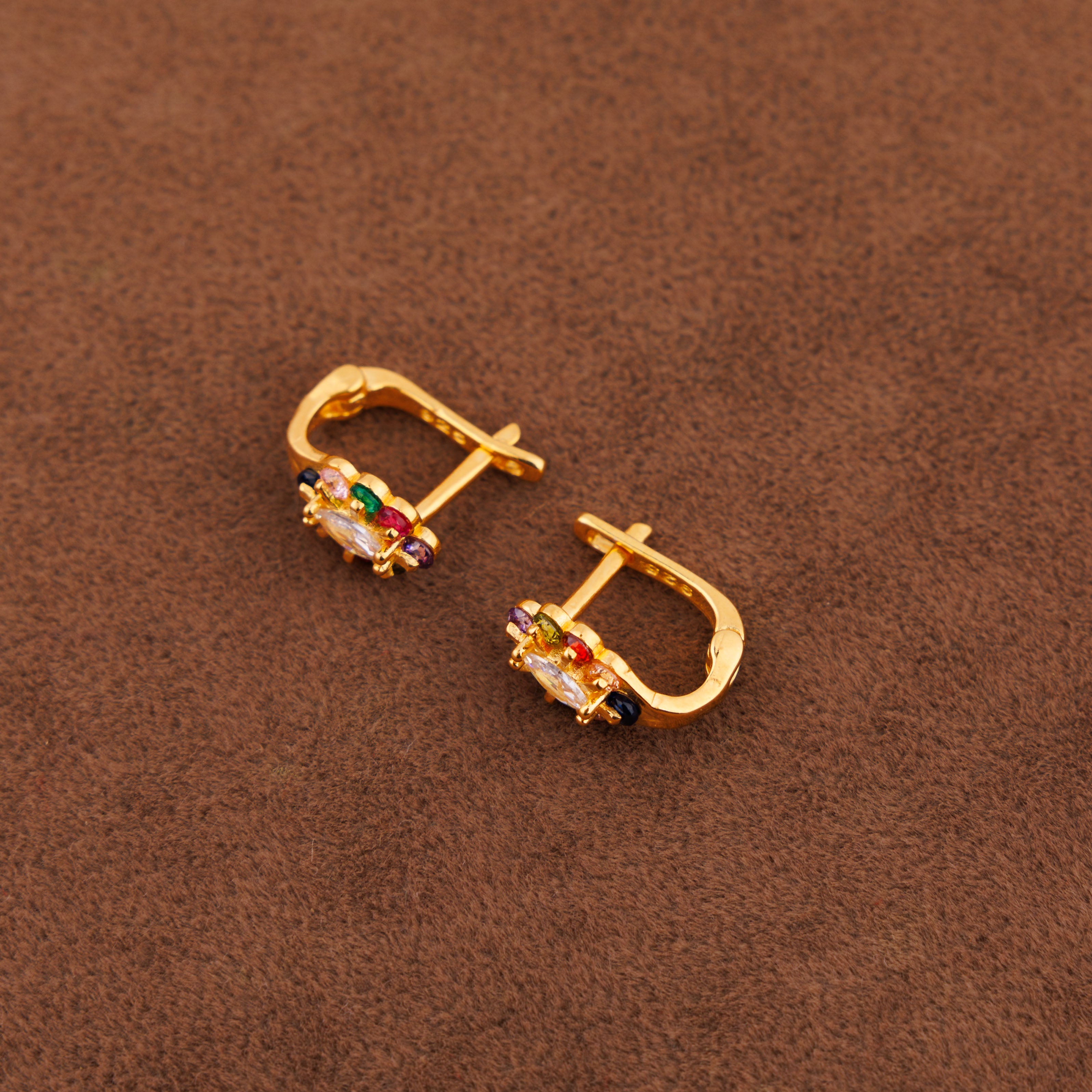 Huggie  Earrings (D1) - 925 Silver & 24K Gold Plated