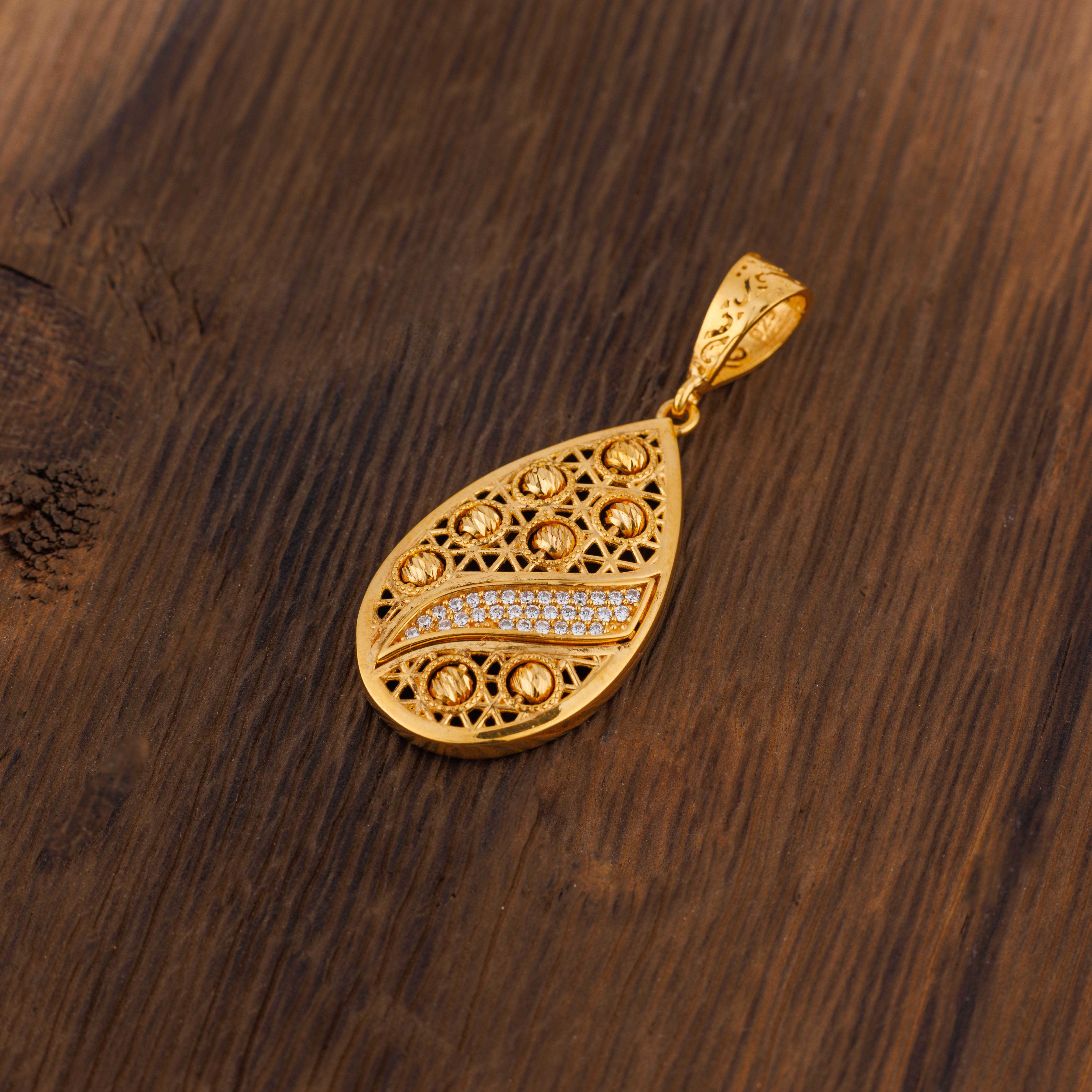 قلادة زركون للأطفال (D2) - فضة عيار 925 ومطلية بالذهب