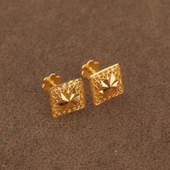 Frame Stud Earrings 2 - 925 Silver & 24K Gold Plated