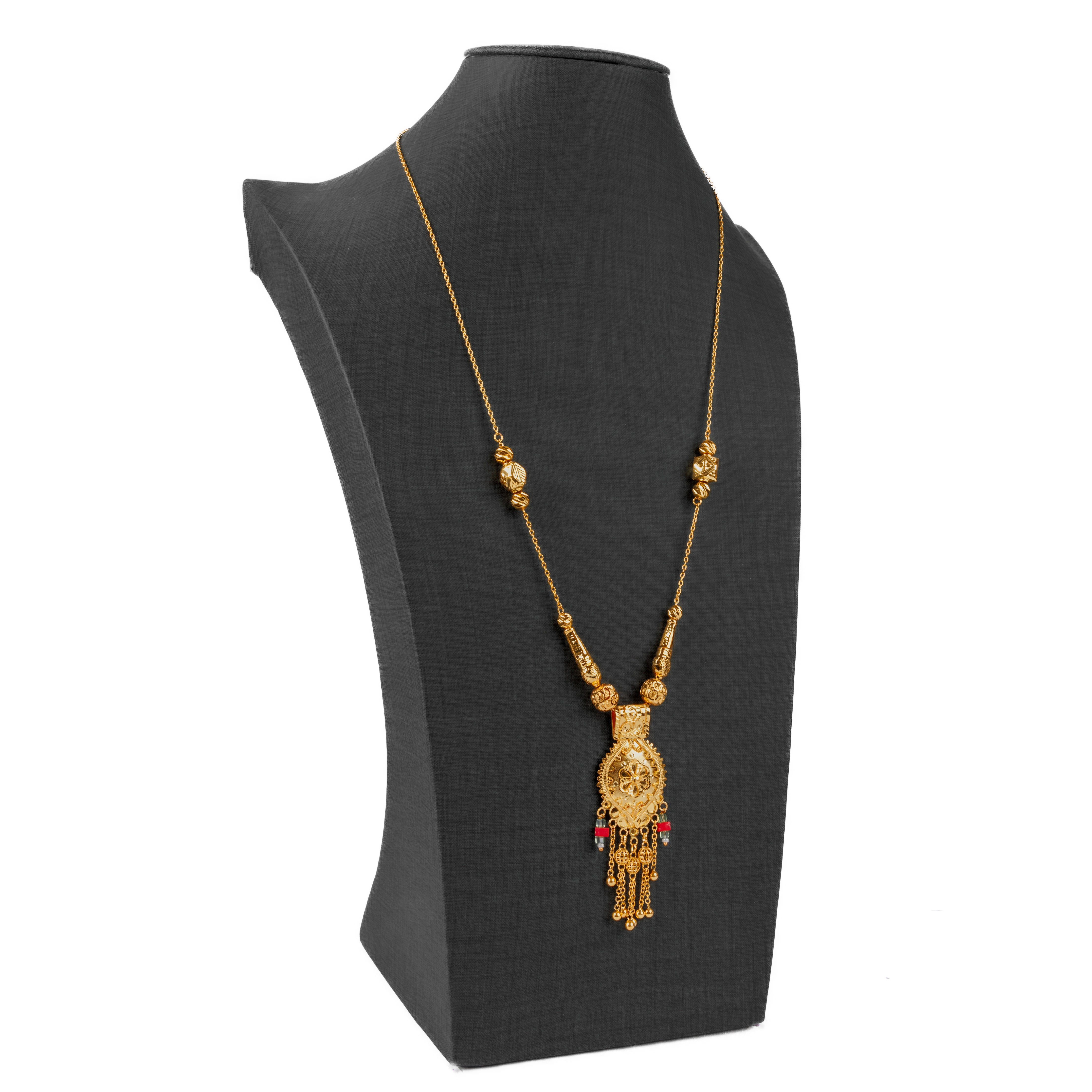 Traditional Mala With Stones (D12) - 925 Silver & 24K Gold Plated
