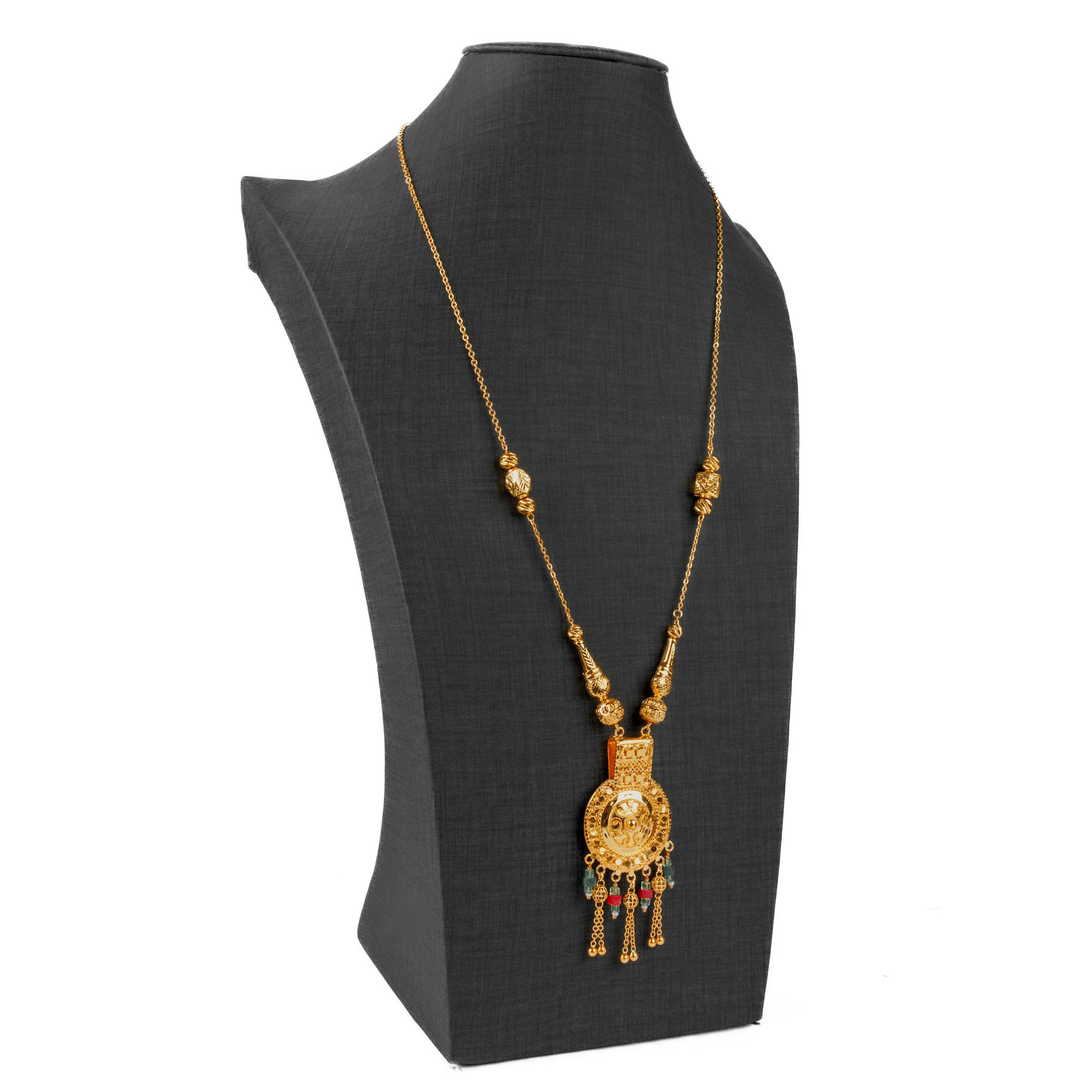 Traditional Mala With Stones (D11)- Silver 925 & Gold Plated