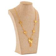 قلادة فراشة أنيقة - فضة عيار 925 ومطلية بالذهب