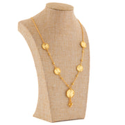 قلادة دائرية مشعة - فضة عيار 925 ومطلية بالذهب