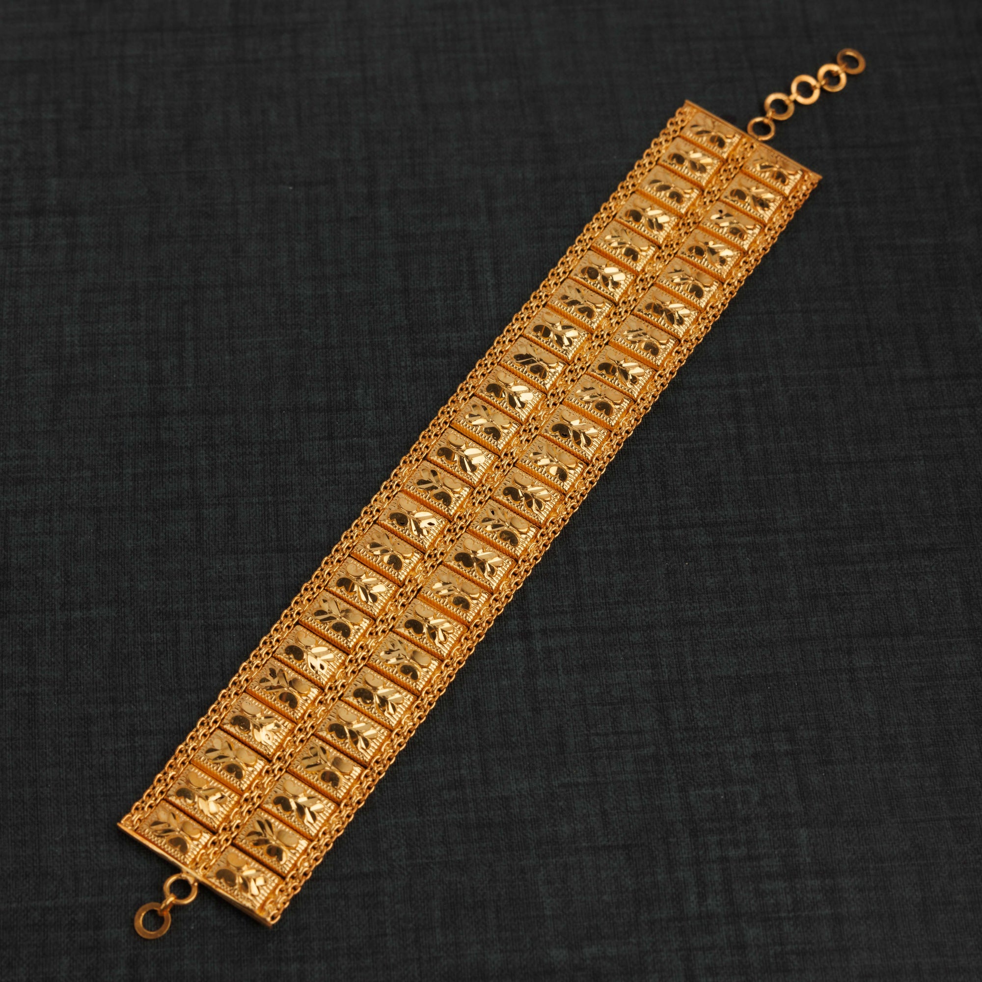 2 Line Patta Bracelet (D3) - Silver 925 & Gold Plated