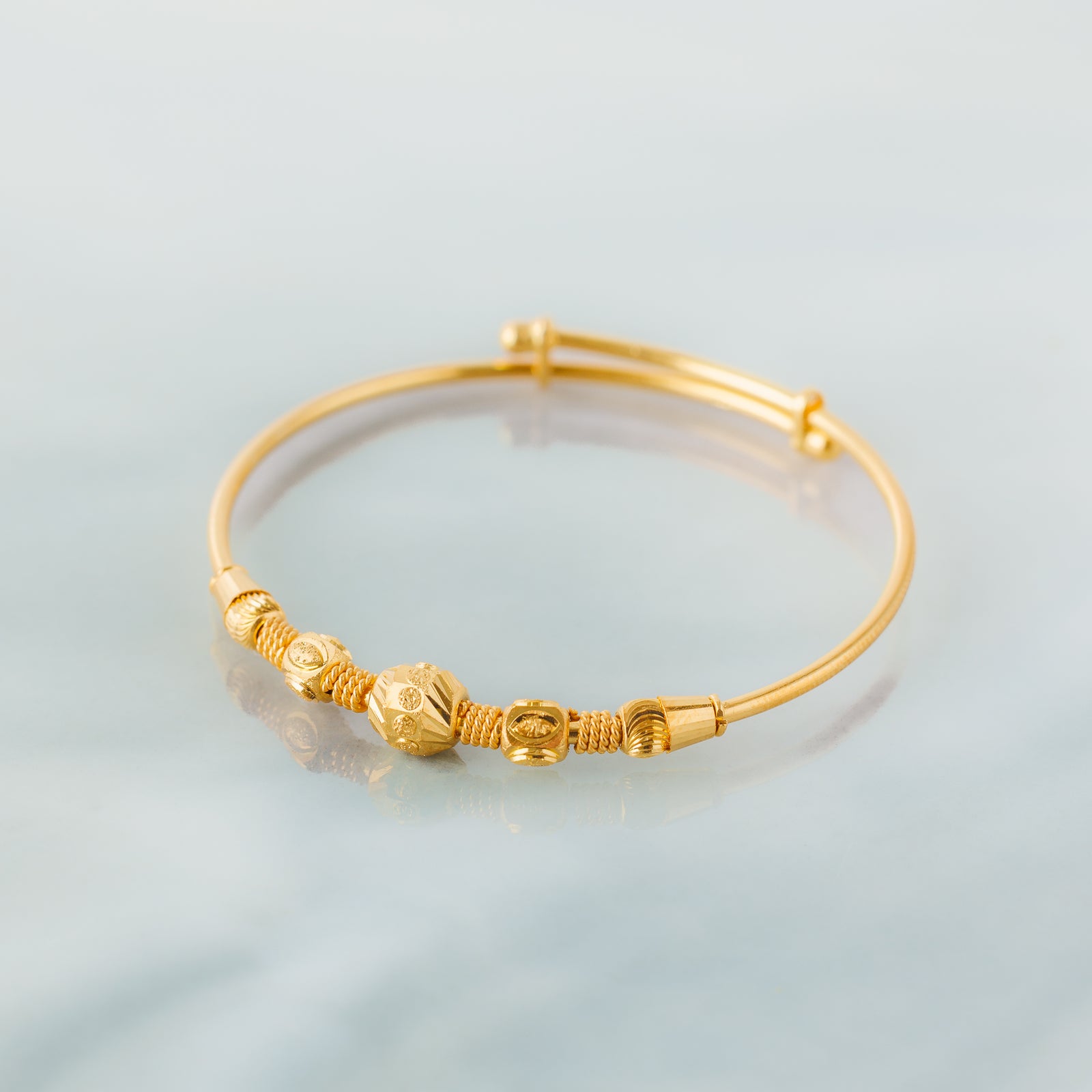 Flexible Child's Bangle (D53) - Silver 925 & Gold Plated